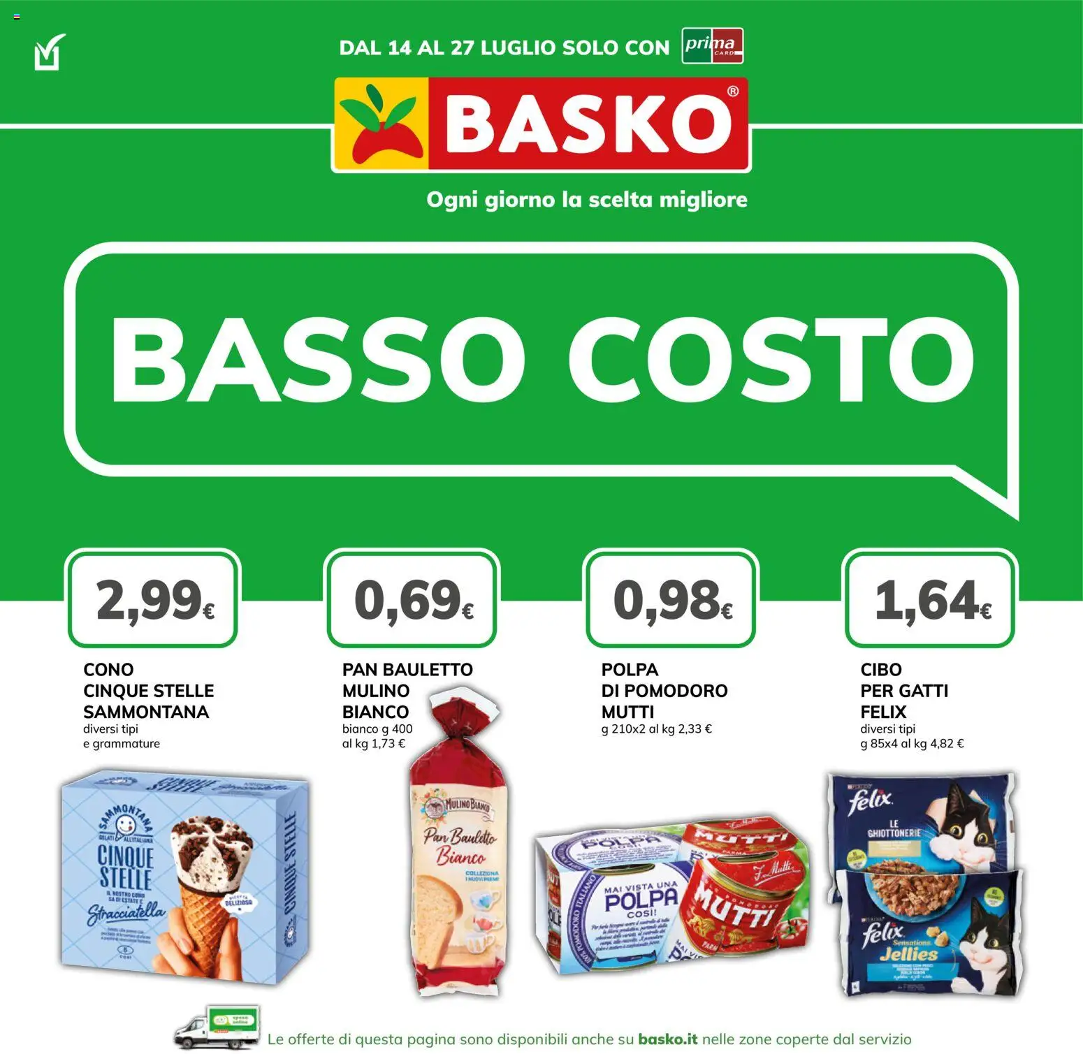 Volantino Basko del 14/07/2026 | Pagina: 1 | Prodotti: Pomodoro, Mutti, Stracciatella