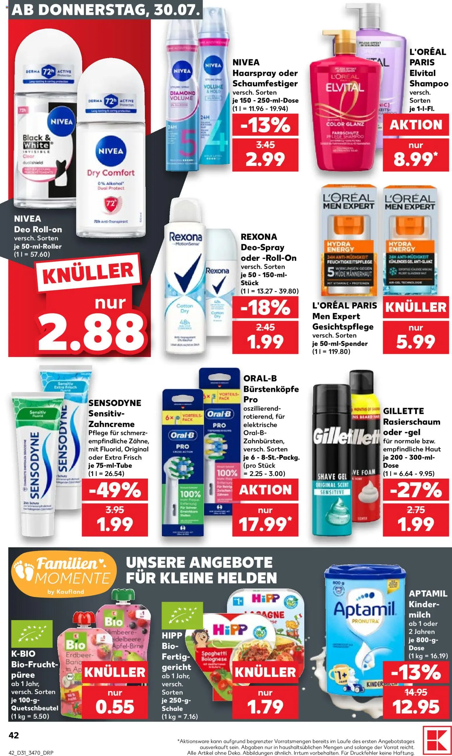 Kaufland Prospekt Rostock – gültig ab 30.07.2026 | Seite: 42 | Produkte: Energy, Haarspray, Rasierschaum, Deospray