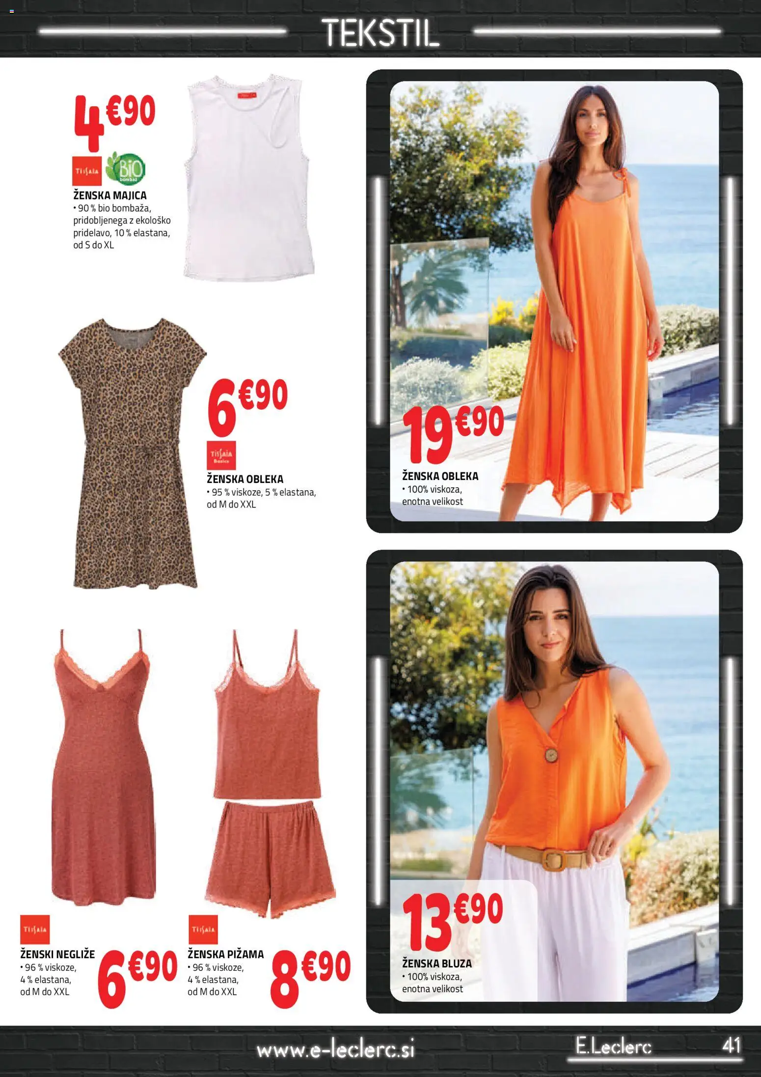 Novi E.leclerc katalog ponudbe – veljaven od 05.08.2026 | Stran: 3 | Izdelki: Pižama, Majica, Bluza, Obleka