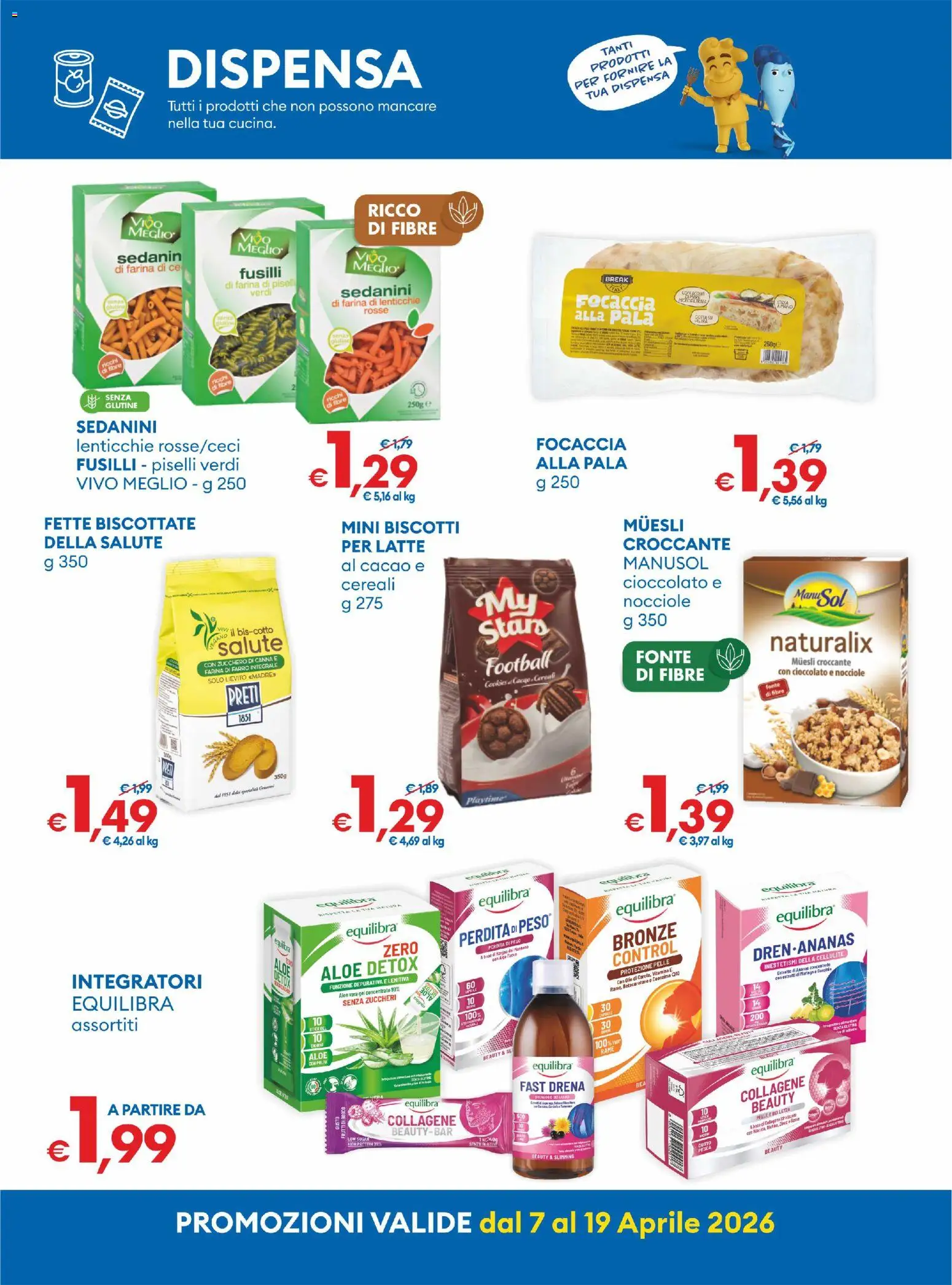 Volantino MD Discount del 07.04.2026 | Pagina: 17 | Prodotti: Cioccolato, Piselli, Fette biscottate, Farro