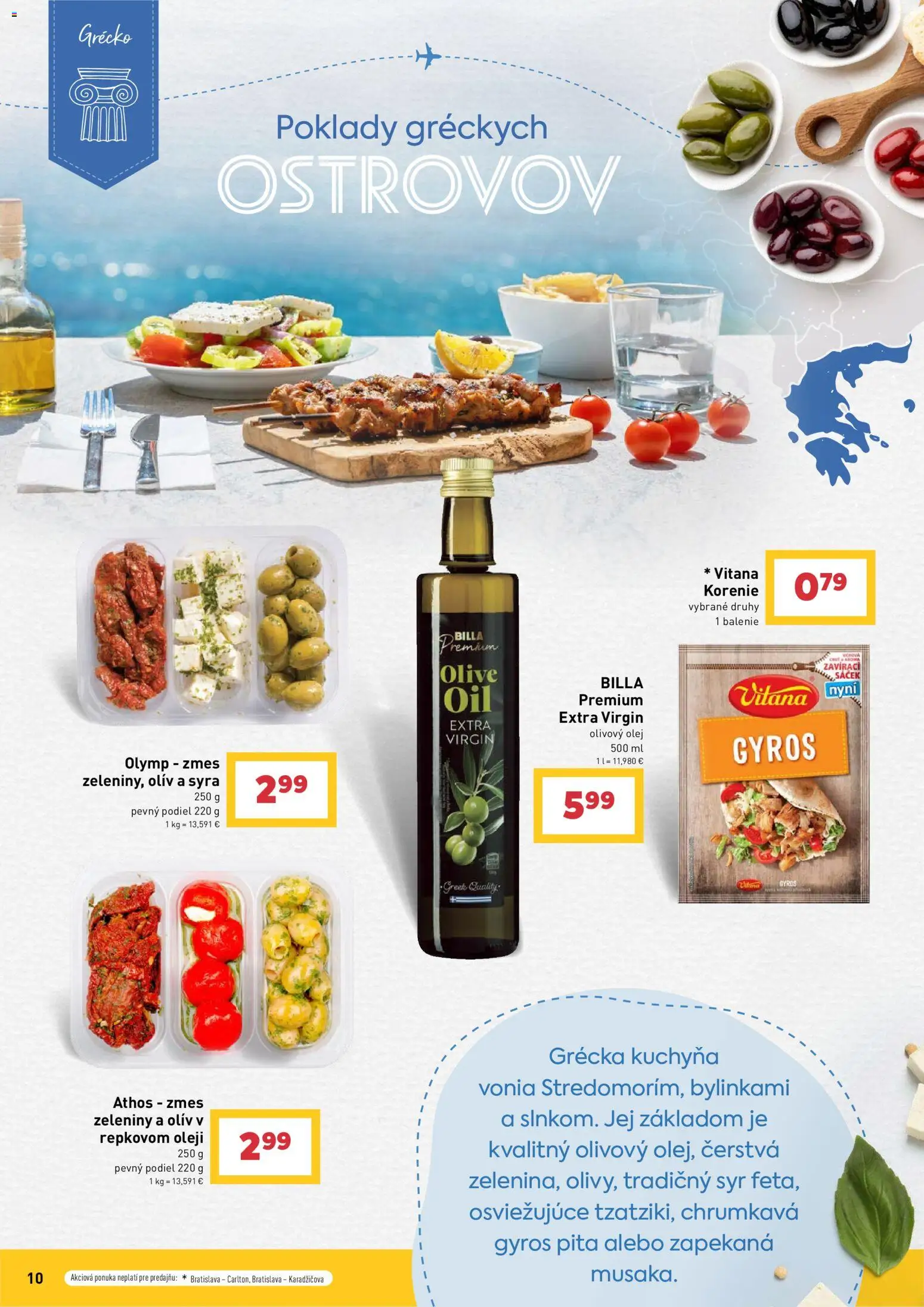 Nové Billa akcie – leták je platný od 29.07.2026 | Strana: 10 | Produkty: Kuchyňa, Syr, Olivový olej