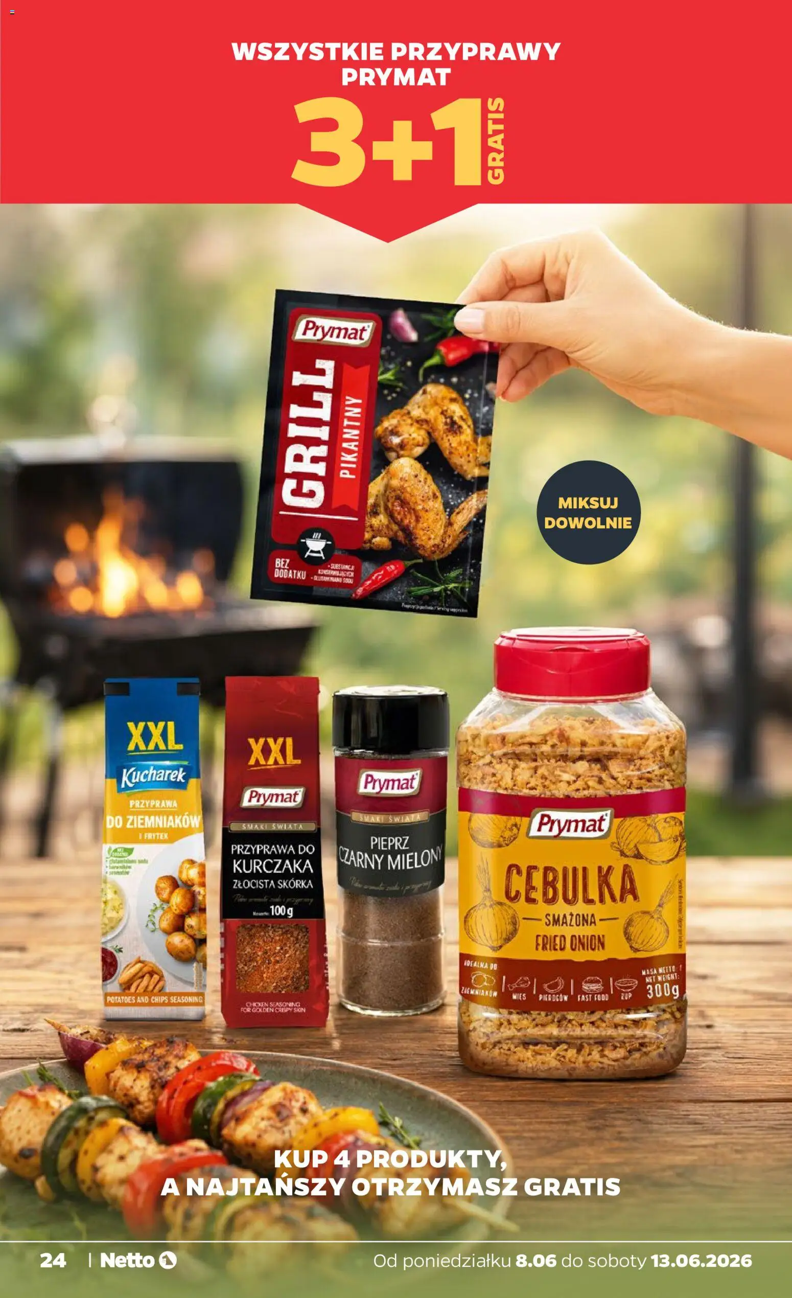 Netto gazetka od poniedziałku spożywcza od 08.06.2026 | Strona: 24 | Produkty: Grill, Przyprawy, Pieprz