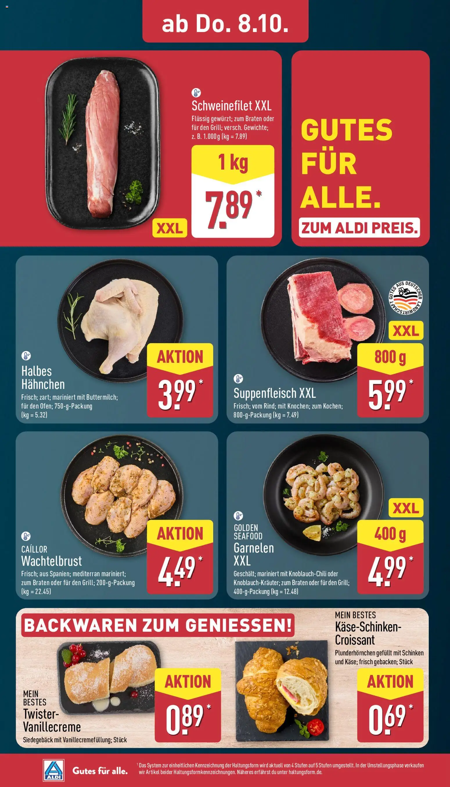 Aldi Prospekt – gültig ab 05.10.2026 | Seite: 30 | Produkte: Hahnchen, Garnelen, Croissant, Suppenfleisch