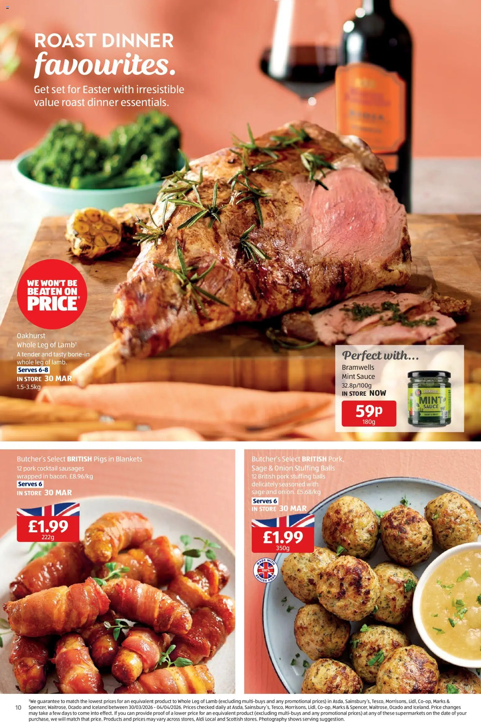 {H1} | Page: 10 | Products: Sauce, Pork, Mint, Sausages