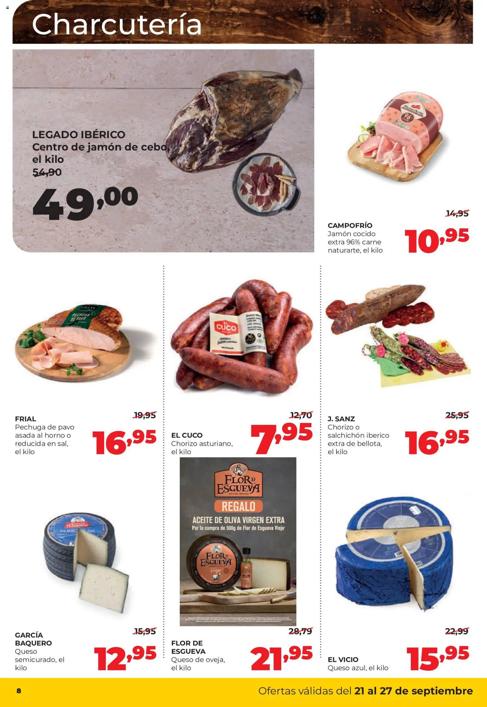 Alimerka folleto Castilla y León │ válido desde el 21/09/2026 | Página: 8 | Productos: Queso, Aceite, Jamón, Horno