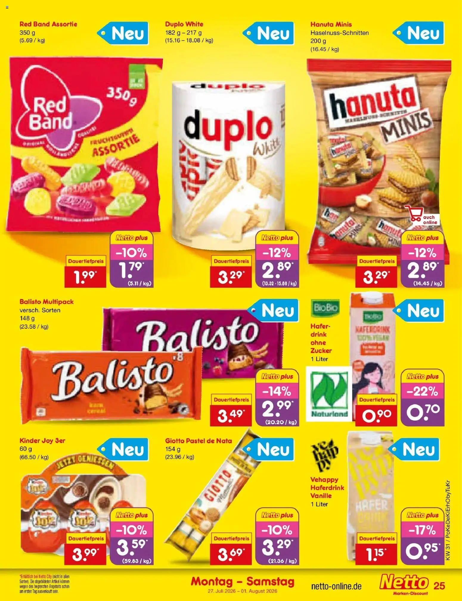 Netto Marken-Discount Prospekt Koblenz – gültig ab 27.07.2026 | Seite: 39 | Produkte: Kinder joy, Haferdrink, Zucker