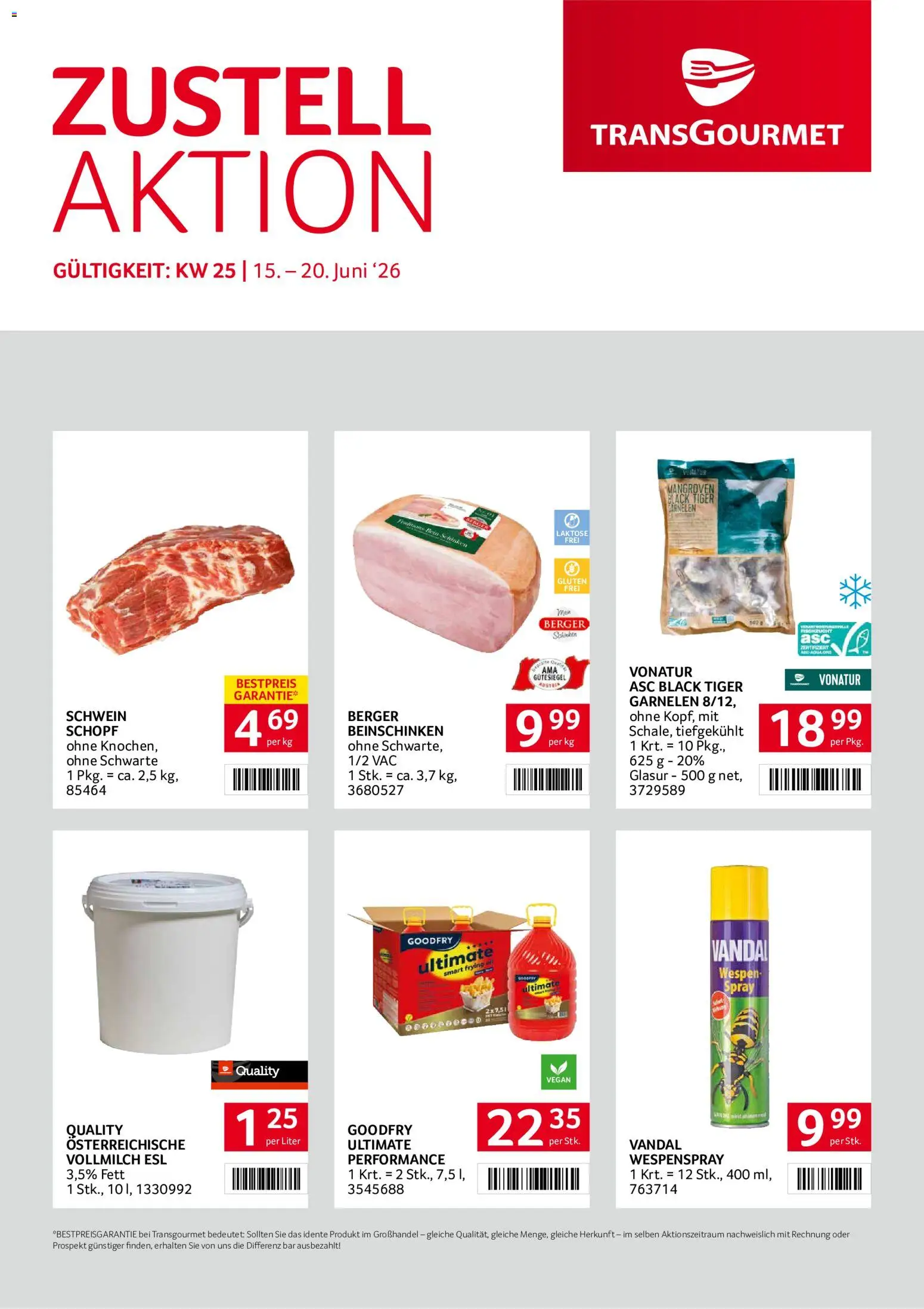 Transgourmet Zustellaktion gültig ab 15.06.2026 | Seite: 1 | Produkte: Schinken
