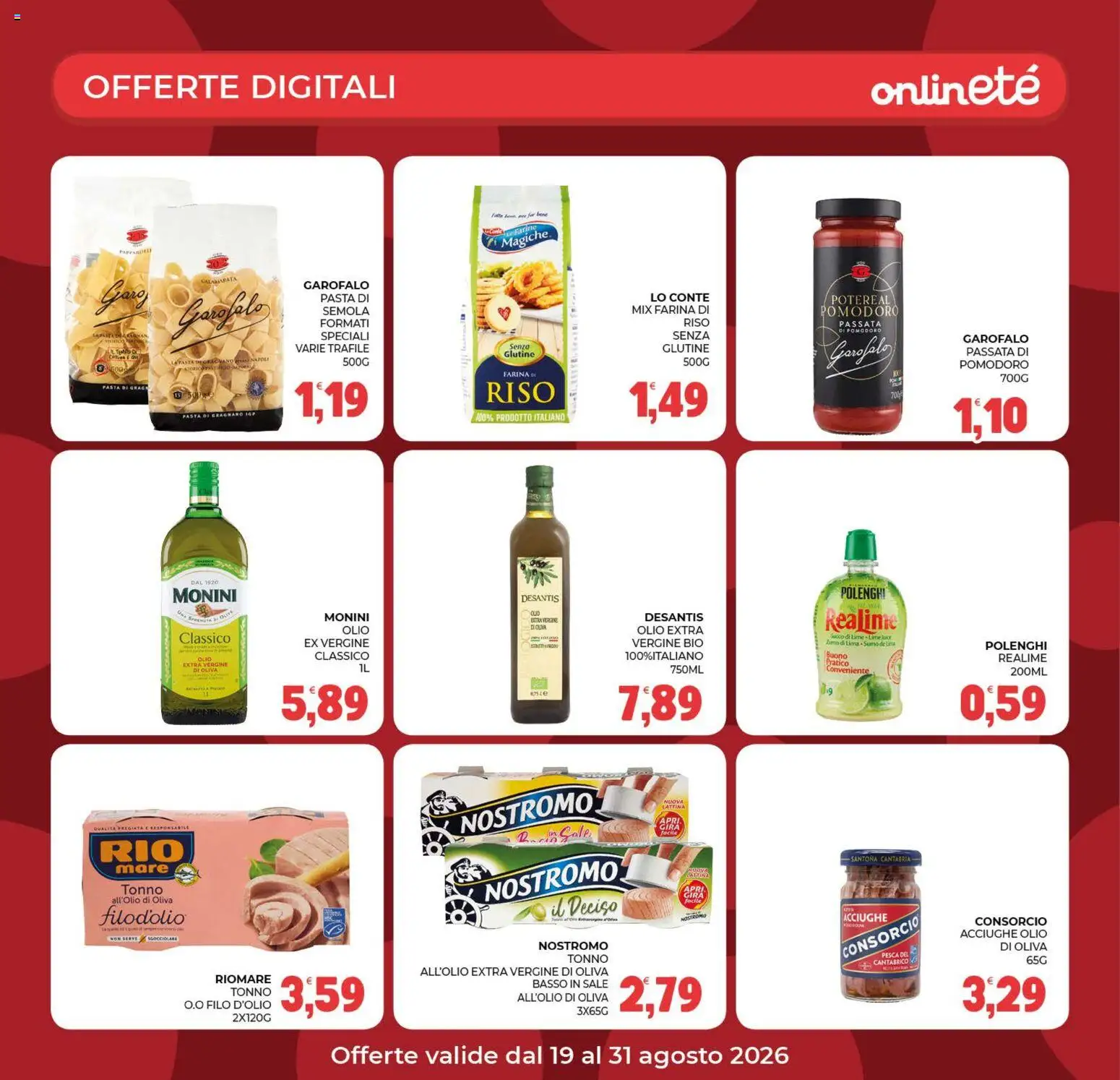 Volantino Eté del 19/08/2026 | Pagina: 27 | Prodotti: Senza glutine, Lima, Farina, Basso