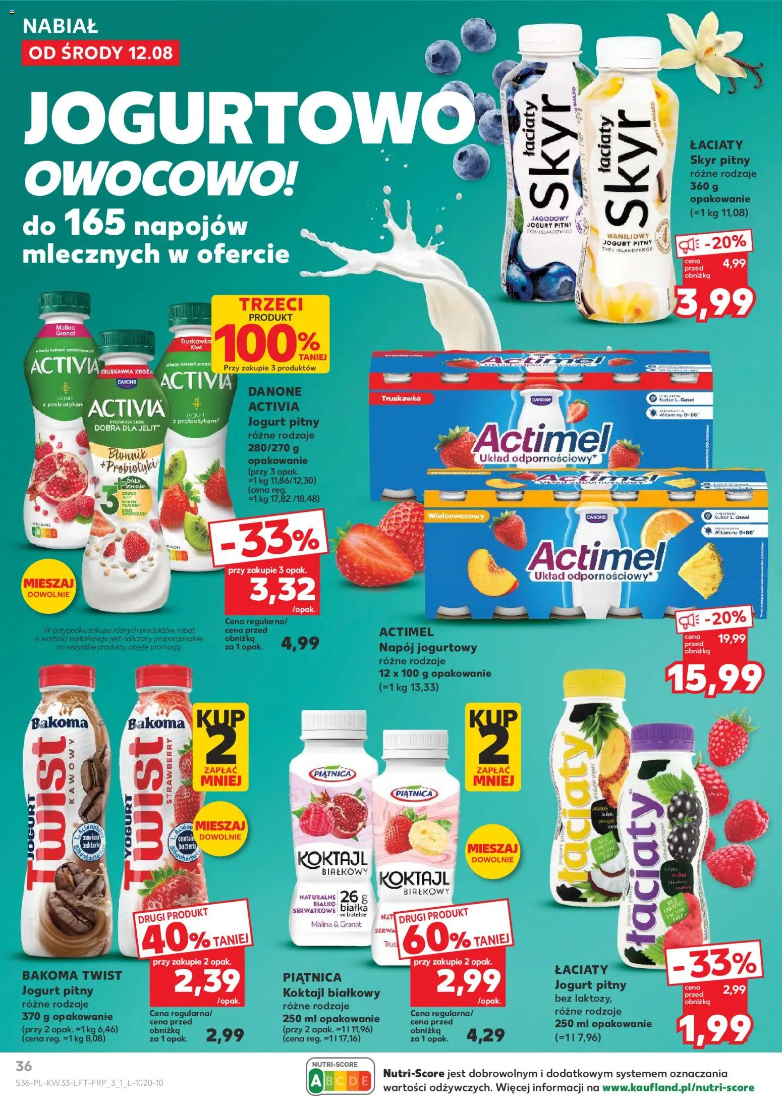 Kaufland Polsko leták od 12.08.2026 | Strana: 36 | Produkty: Jogurt, Skyr, Actimel