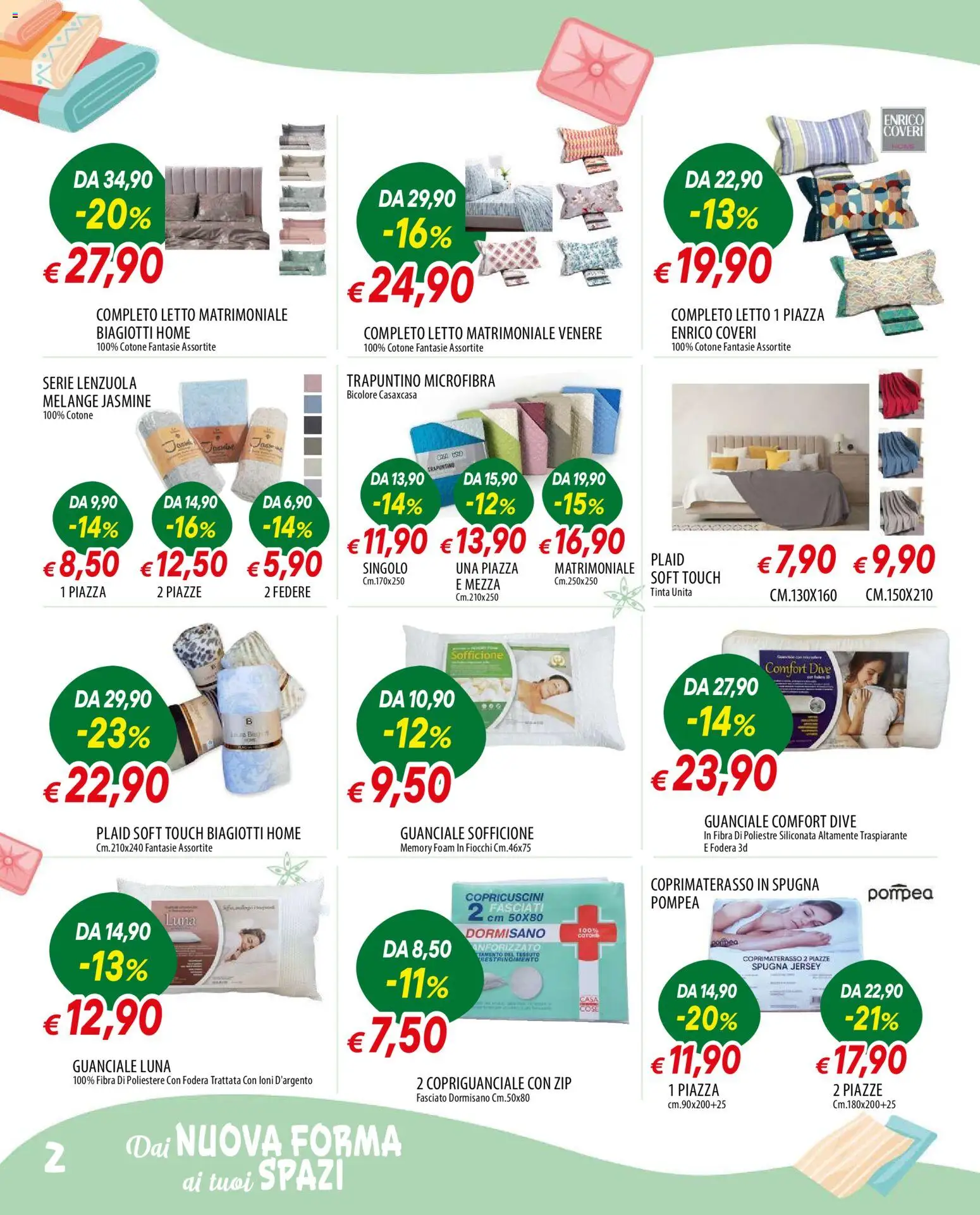 Volantino Galassia del 07/09/2026 | Pagina: 2 | Prodotti: Spugna, Plaid, Letto matrimoniale, Coprimaterasso