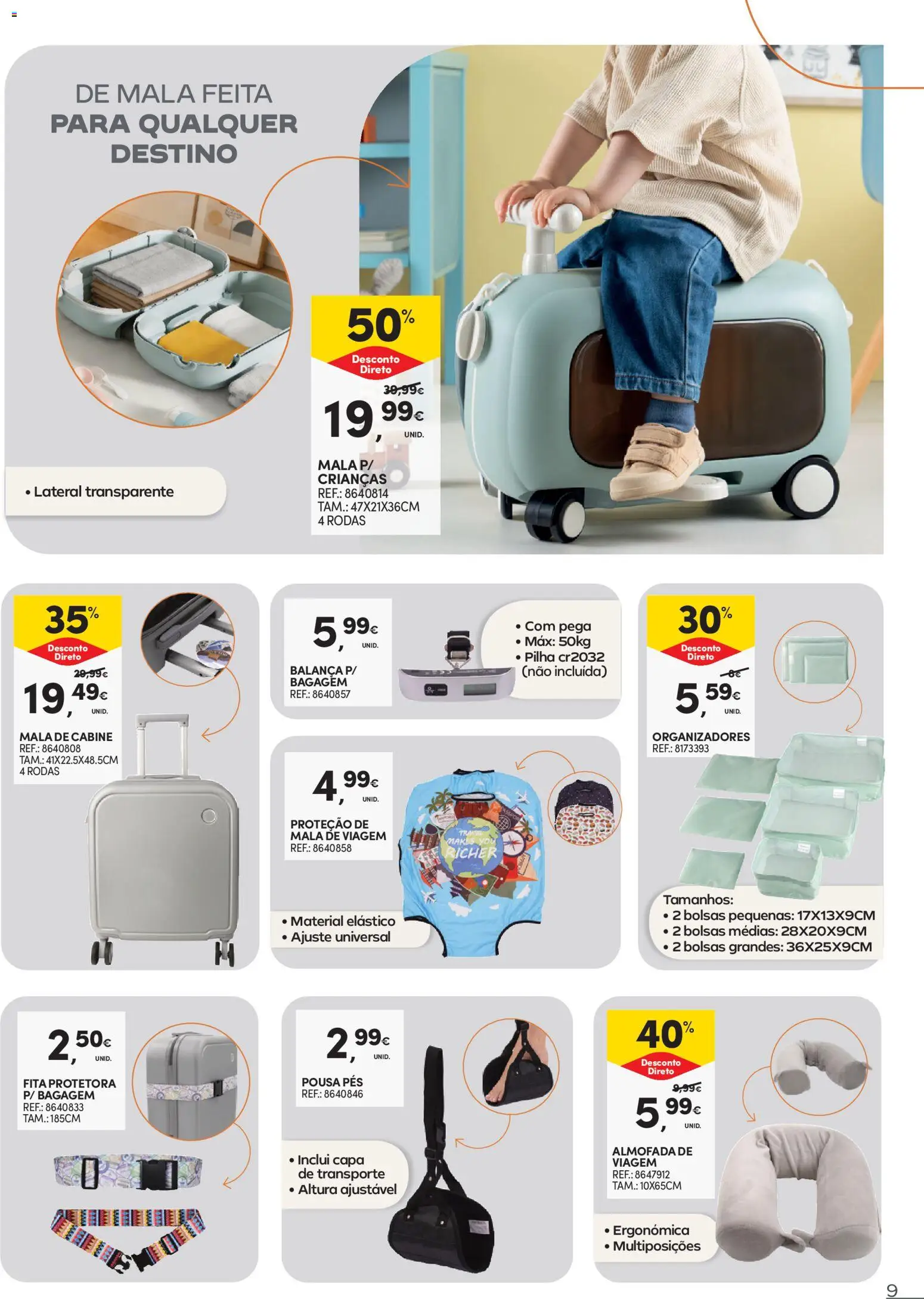 Continente Bazarão: Oportunidades ainda mais incríveis │ válido de 26.05.2026 | Página: 9 | Produtos: Mala de viagem, Almofada