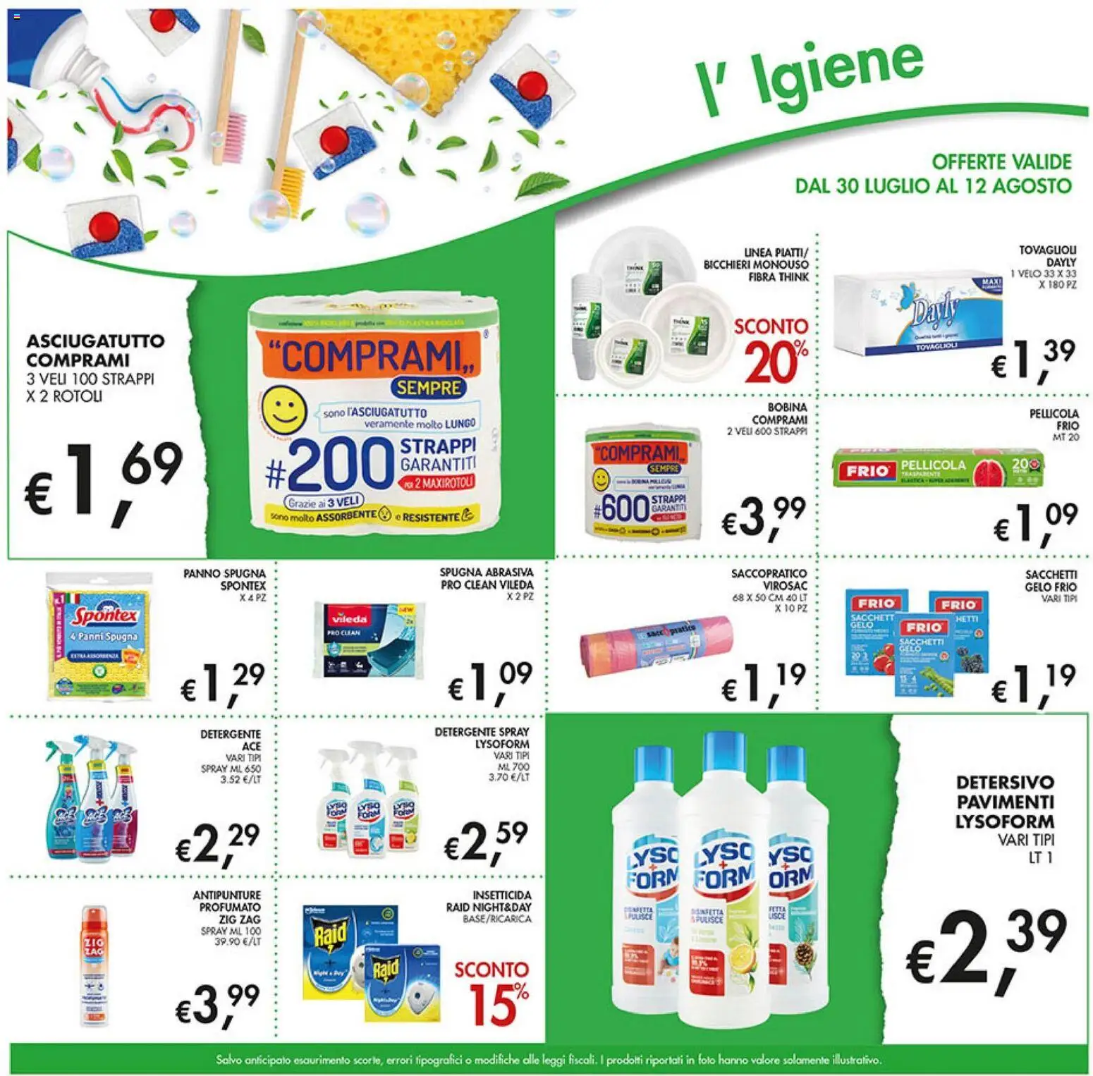 Volantino Coal del 30/07/2026 | Pagina: 19 | Prodotti: Spugna, Detergente, Asciugatutto, Pellicola