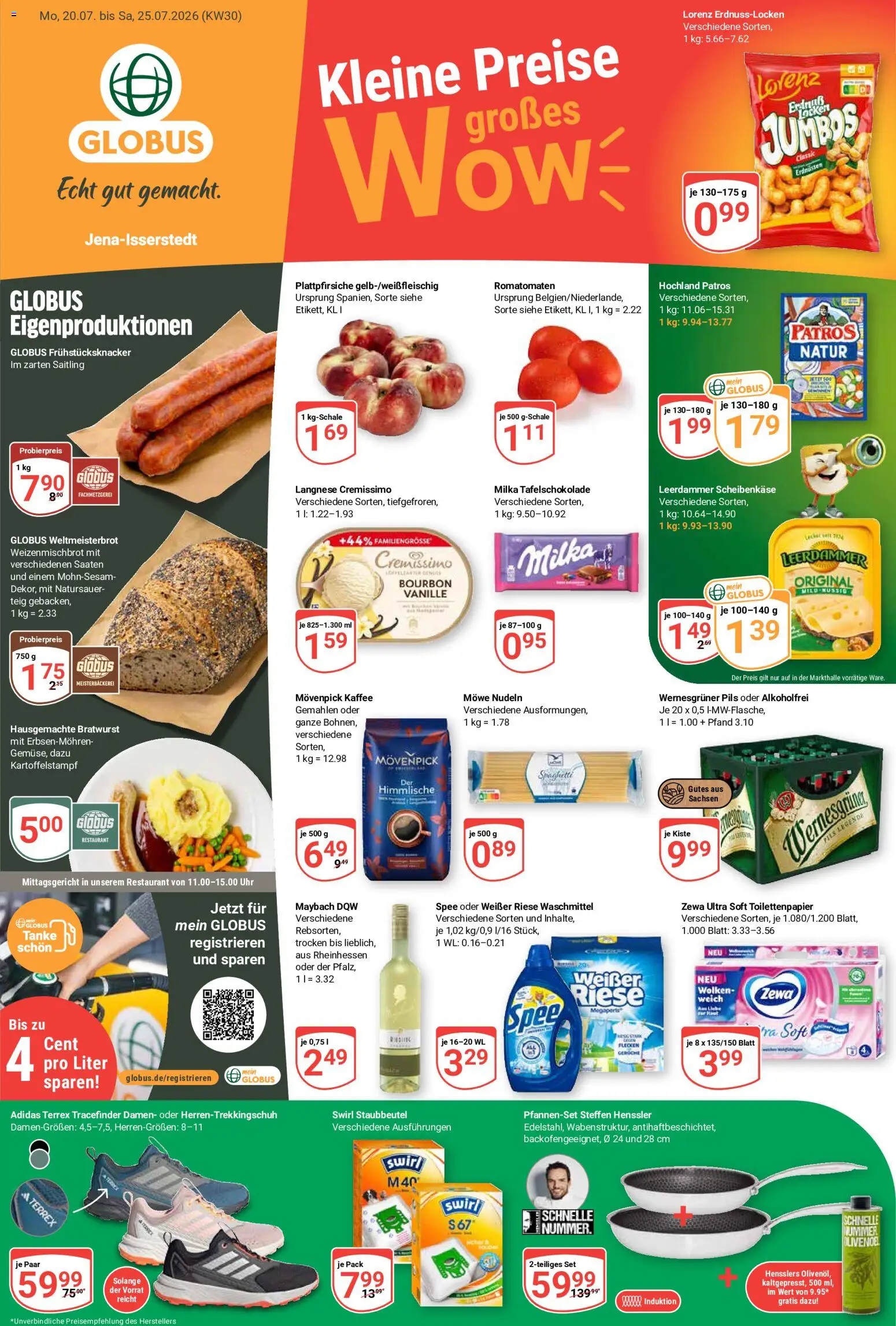 Globus Prospekt – gültig ab 20.07.2026 | Seite: 1 | Produkte: Kaffee, Spaghetti, Vanille, Toilettenpapier