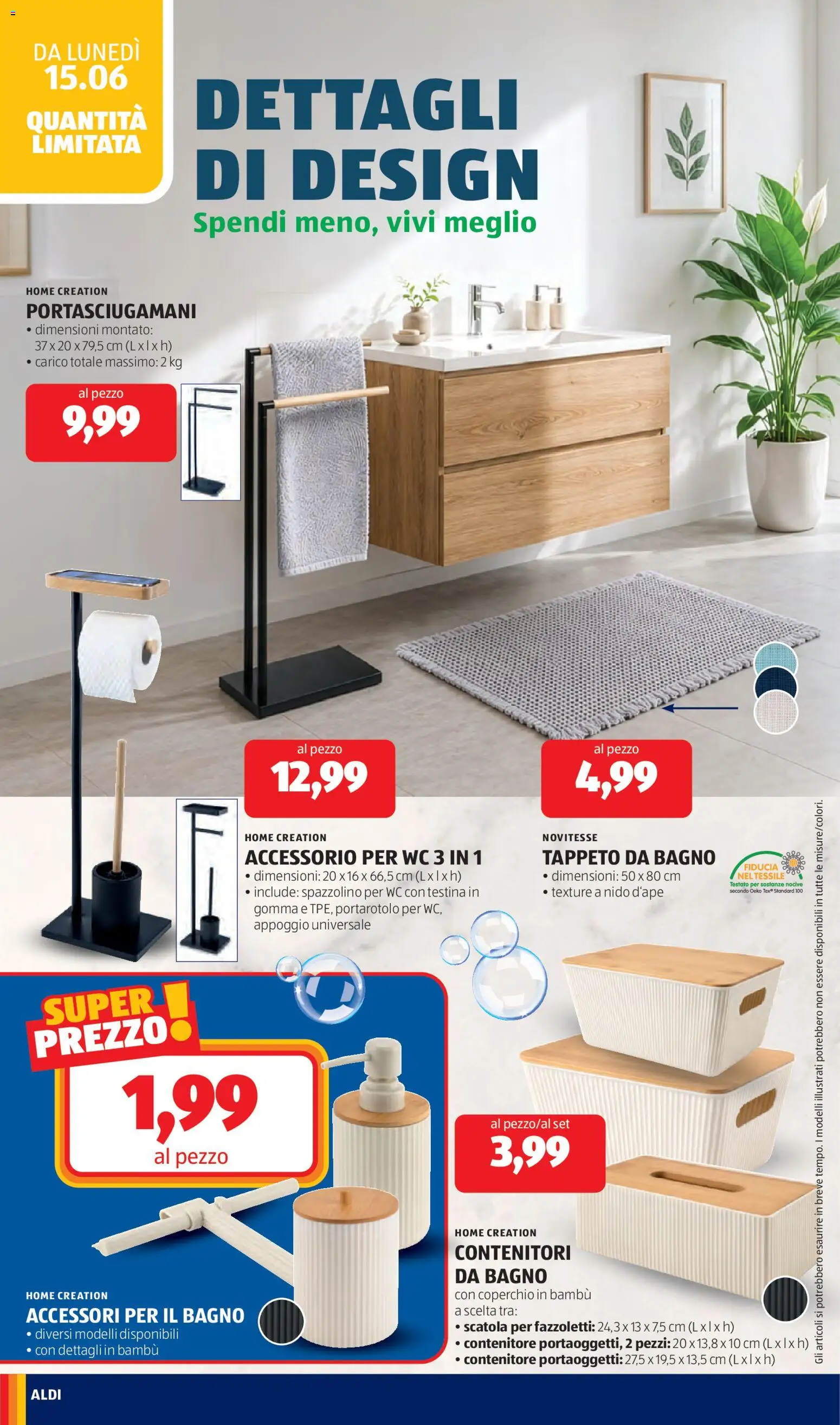 Volantino Aldi del 15.06.2026 | Pagina: 30 | Prodotti: Spazzolino, Contenitore, Bagno, Tappeto