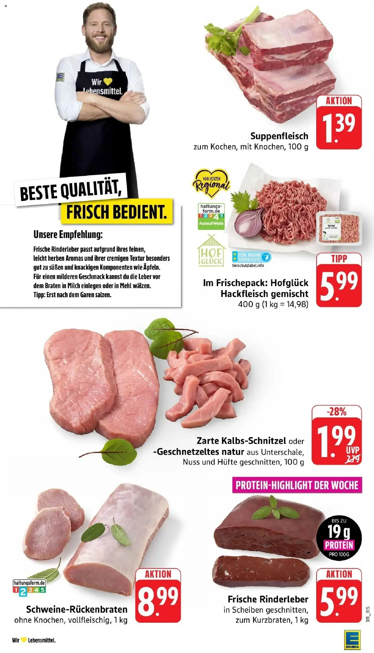 E center Prospekt Donaueschingen (ab 05.10.2026) zum Blättern | Seite: 8 | Produkte: Mehl, Milch, Suppenfleisch, Hackfleisch