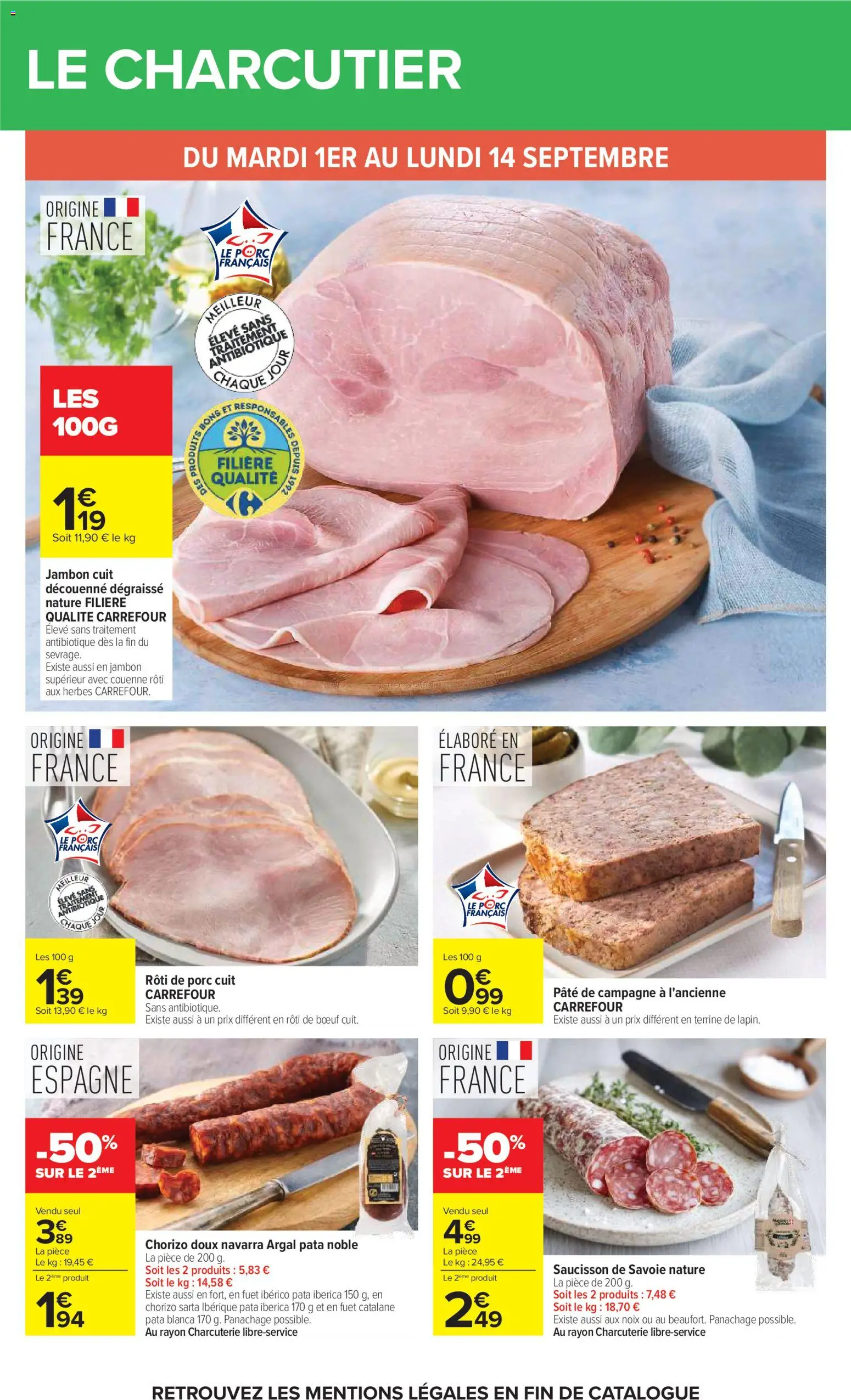 {H1} | Page: 27 | Produits: Charcuterie, Rôti de bœuf, Jambon, Porc