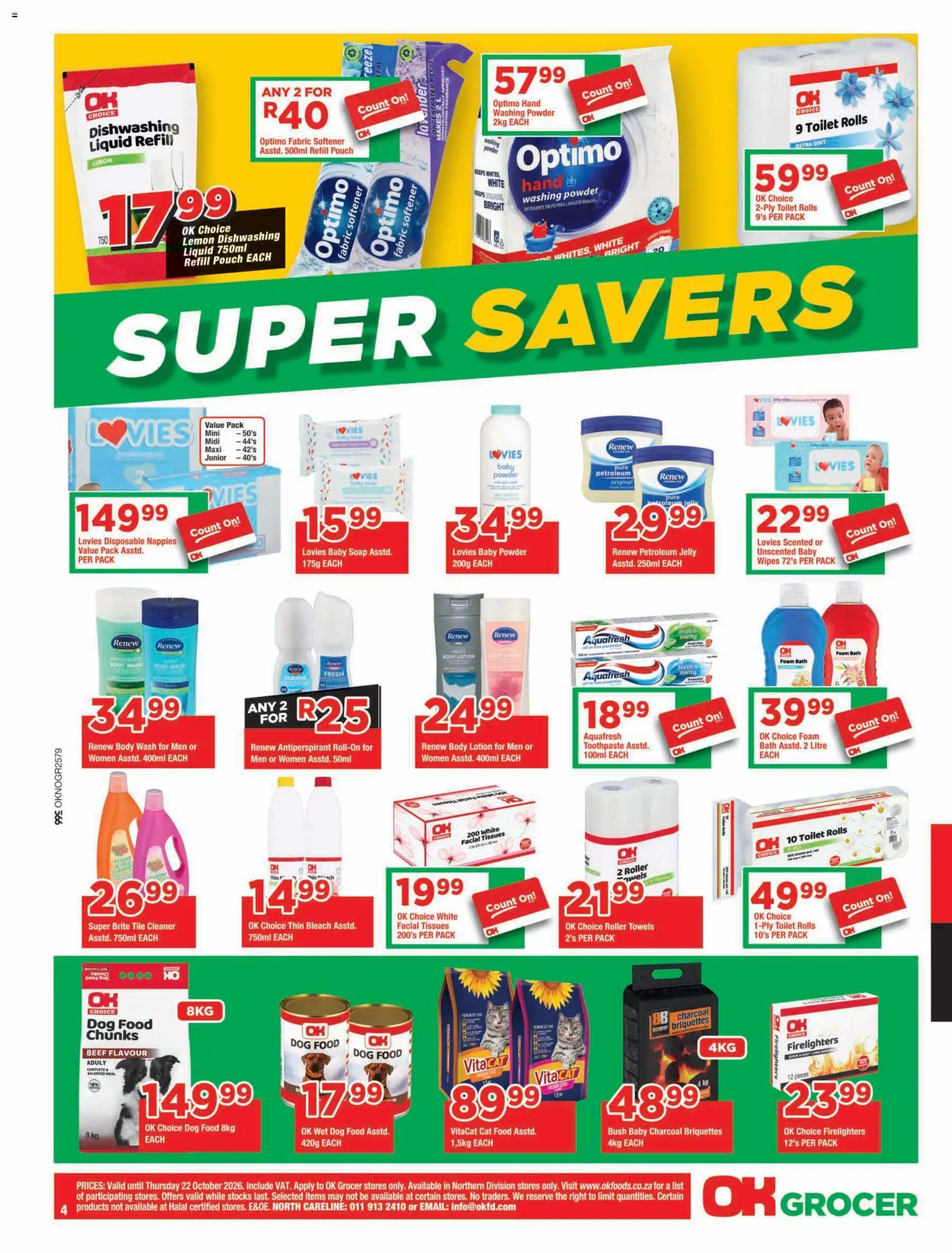 New OK Foods catalogue – valid from 14/10/2026 | Page: 4 | Products: Toilet, Bleach, Lemon, Lotion