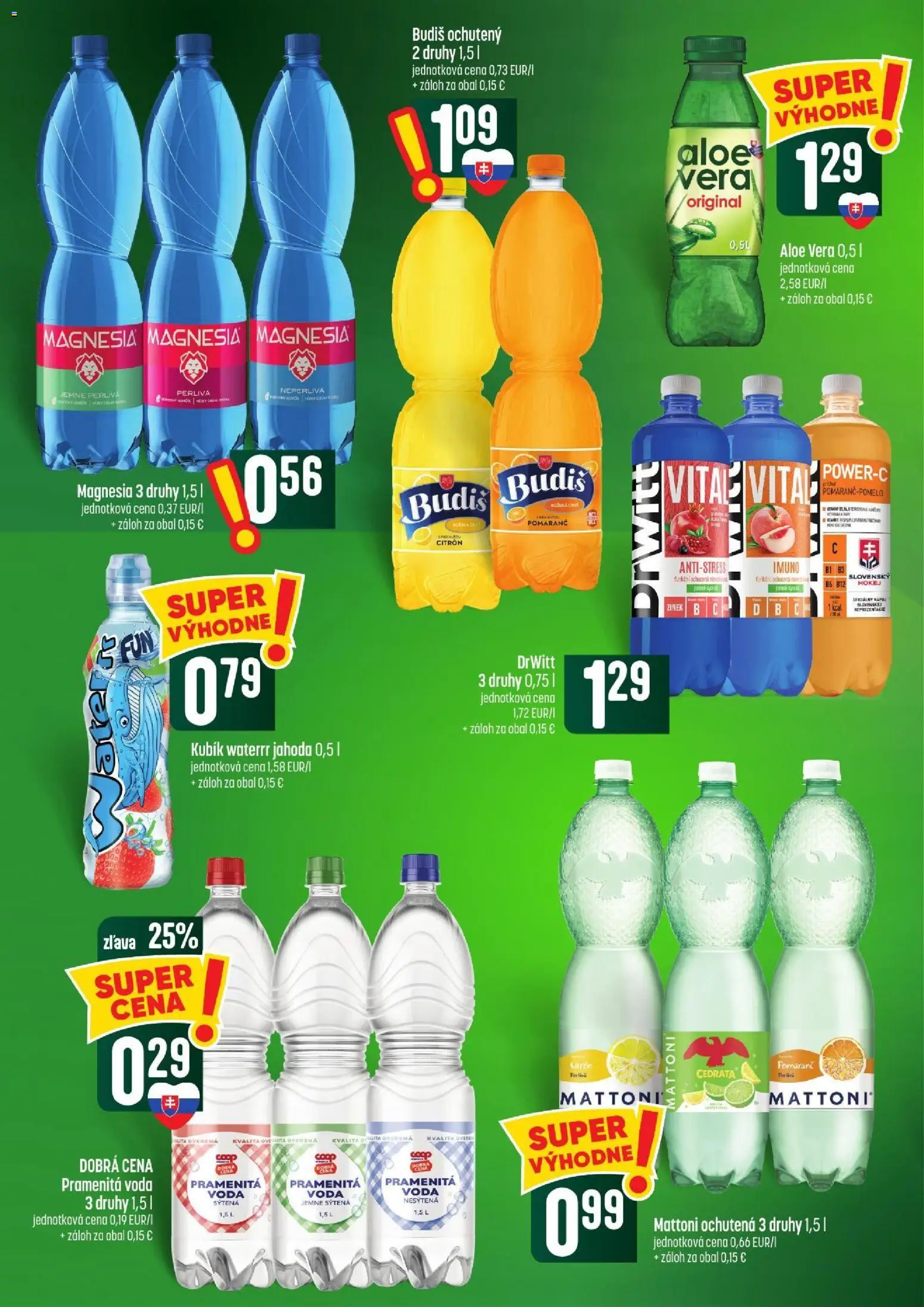 Nové COOP Jednota akcie – leták je platný od 15.10.2026 | Strana: 42 | Produkty: Aloe Vera, Pramenitá voda, Budiš, Voda