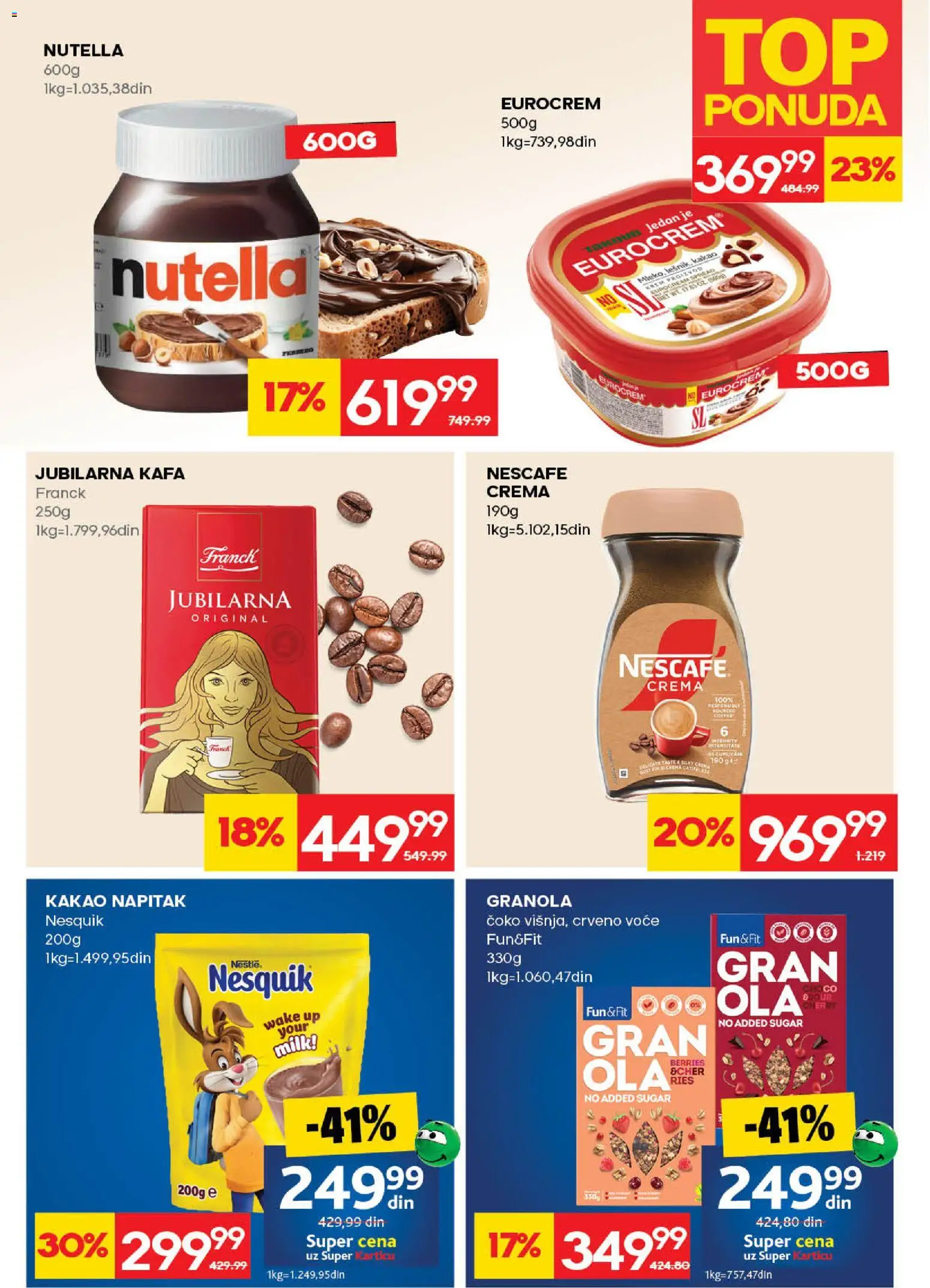 Mercator katalog - važi od 30.04.2026 | Strana: 16 | Proizvode: Granola, Eurocrem, Nutella, Nescafé