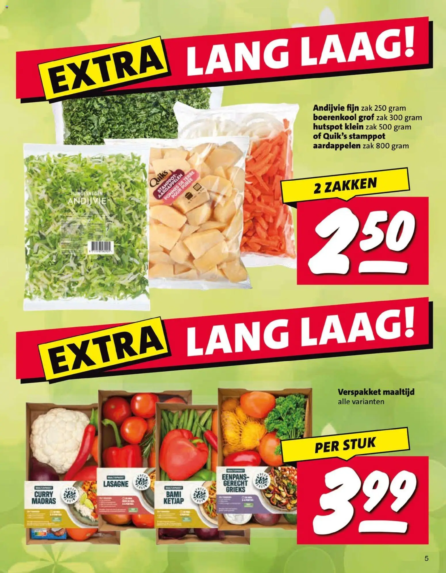 {H1} | Pagina: 5 | Producten: Boerenkool, Lasagne, Zak, Aardappelen