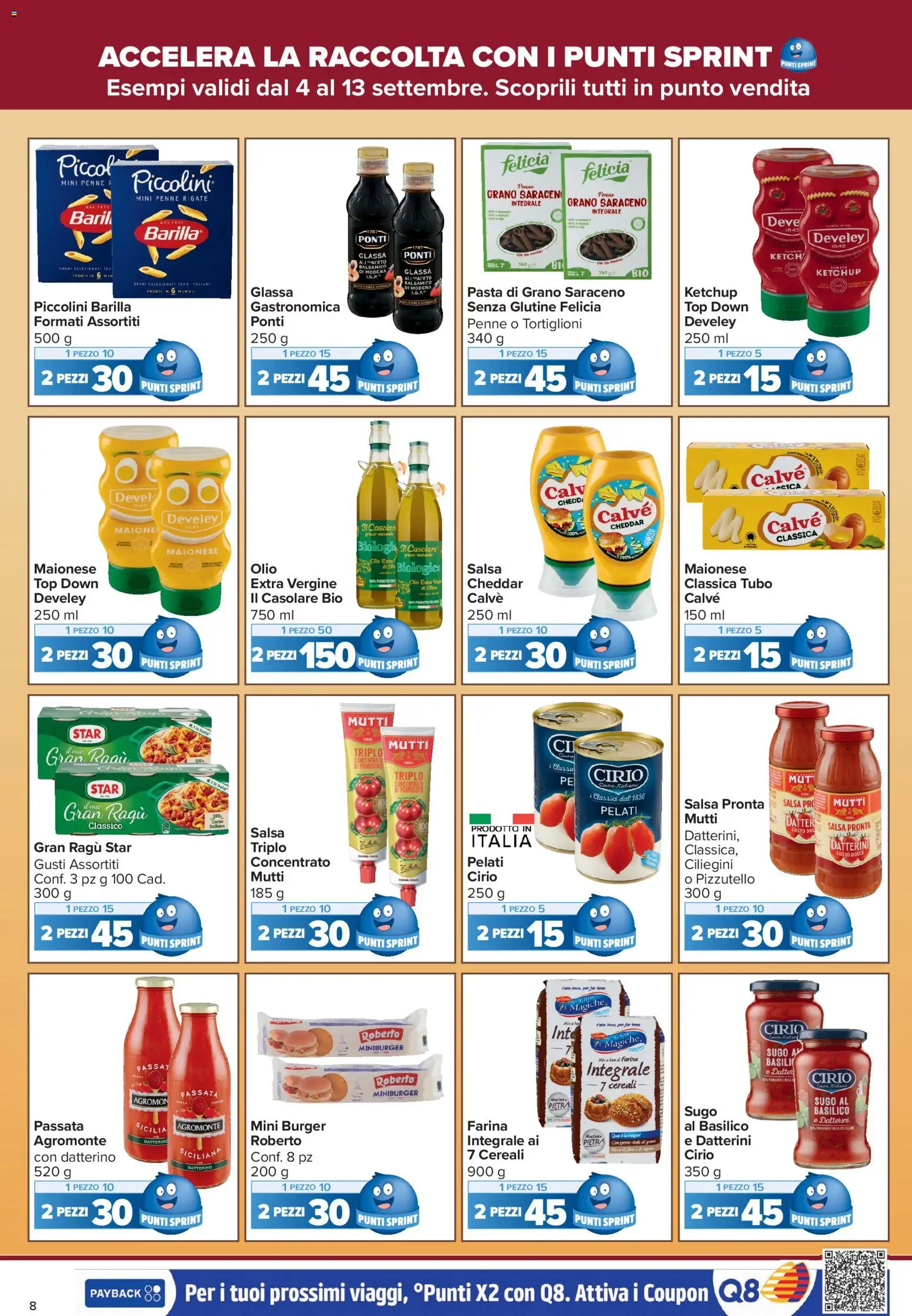 Volantino Carrefour del 04/09/2026 | Pagina: 8 | Prodotti: Olio, Pasta, Barilla, Glassa