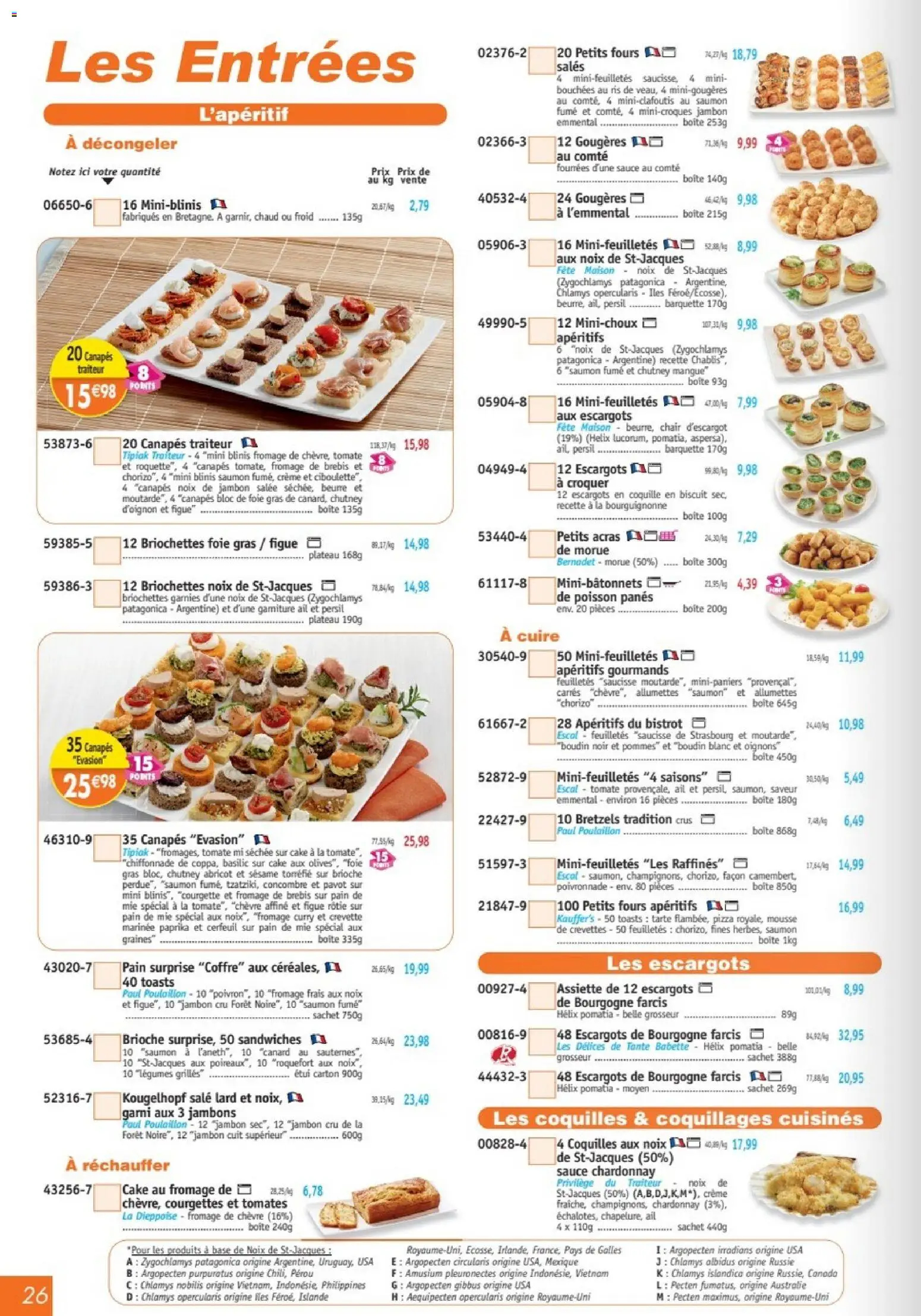 {H1} | Page: 26 | Produits: Pain surprise, Fromage de chèvre, Oignons, Saumon
