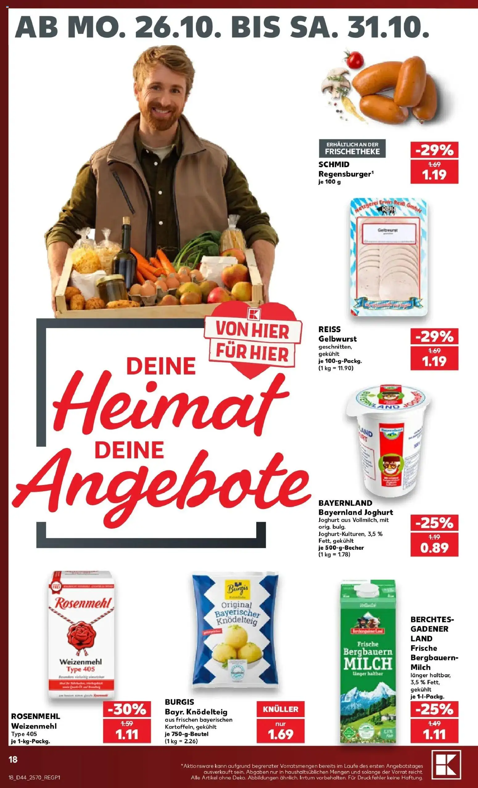 Kaufland Prospekt Regensburg – gültig ab 26.10.2026 | Seite: 22 | Produkte: Milch, Joghurt, Weizenmehl