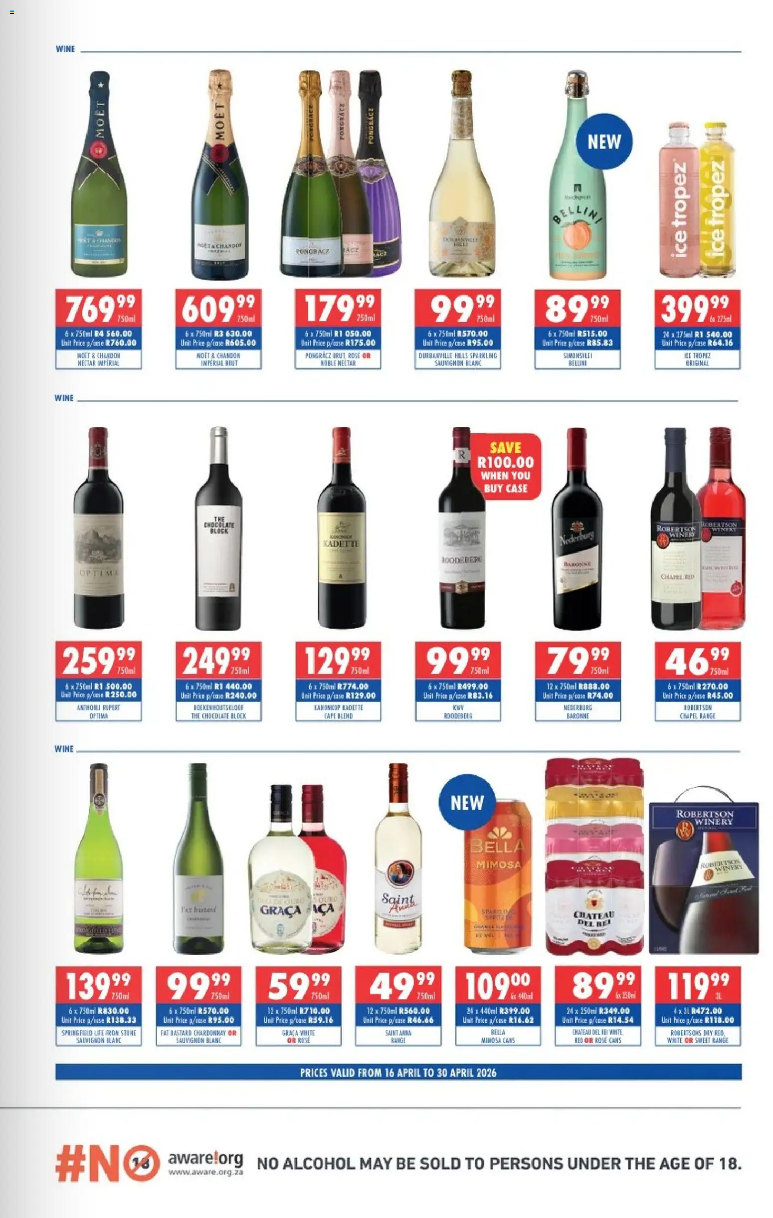 New Ultra Liquors catalogue – valid from 16/04/2026 | Page: 4 | Products: Case, Chocolate, Wine