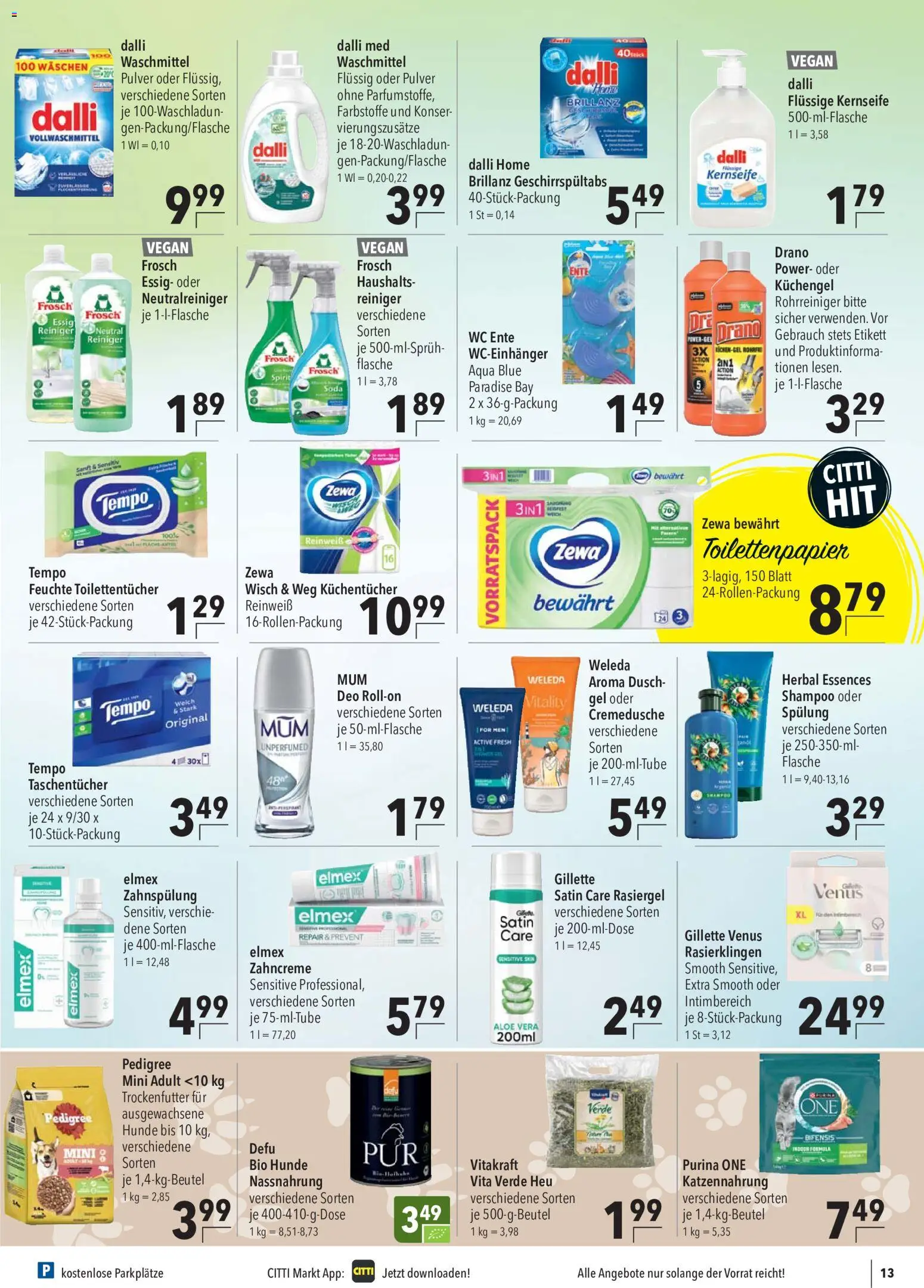 CITTI Markt Prospekt – gültig ab 07.10.2026 | Seite: 15 | Produkte: Taschentücher, Essig, Zewa, Pedigree