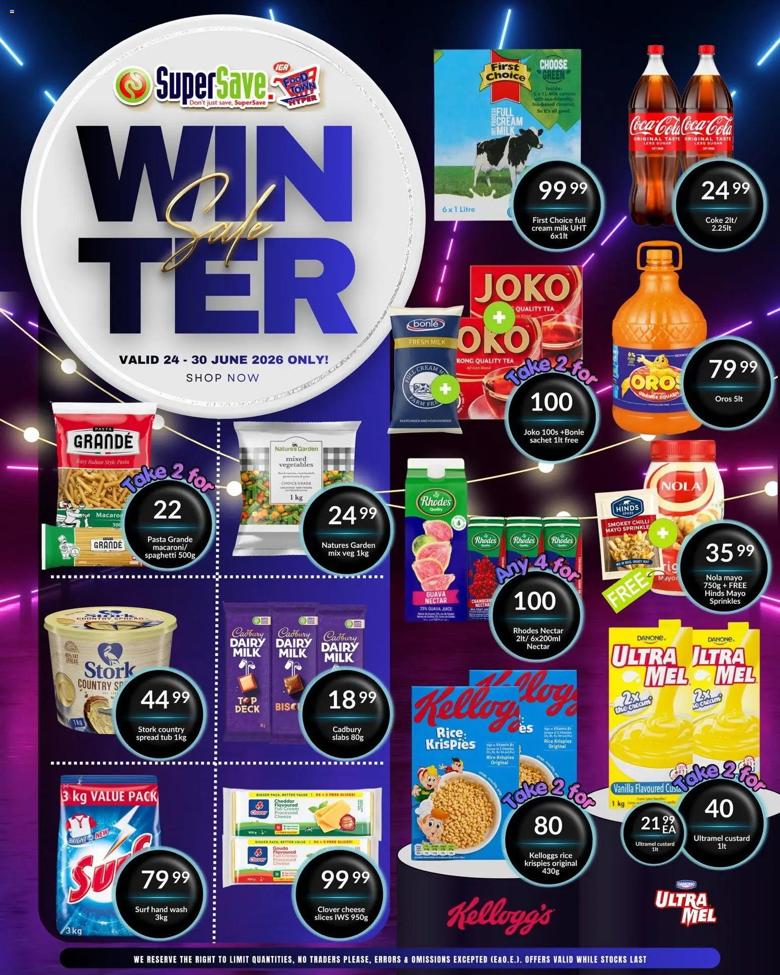 New Super Save catalogue – valid from 24/06/2026 | Page: 1 | Products: Squash, Milk, Rice, Cream