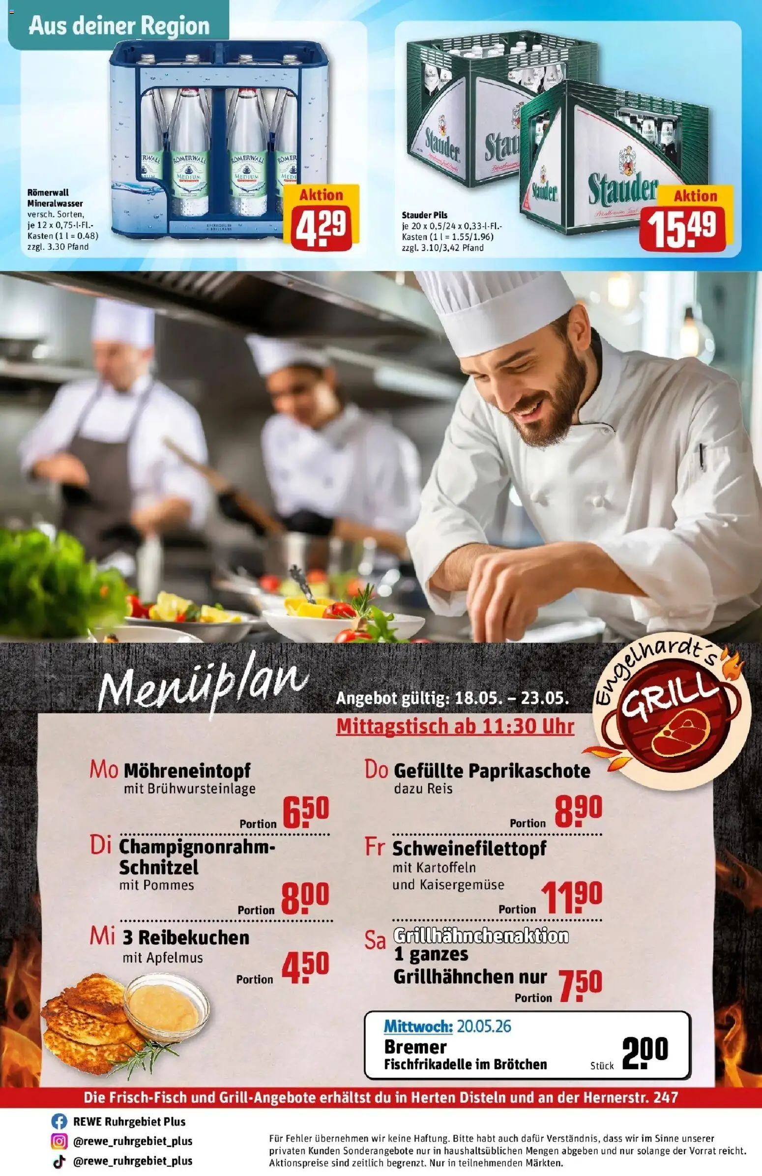 Rewe Prospekt Herten – gültig ab 17.05.2026 | Seite: 30 | Produkte: Grill, Pils, Kartoffeln, Reis