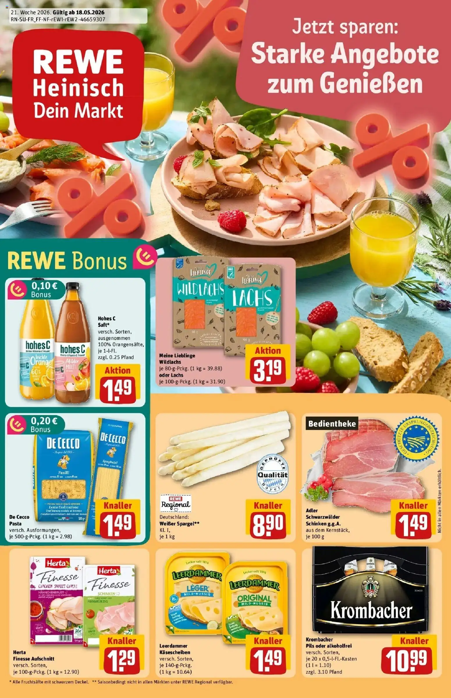 Rewe Prospekt Himmelkron – gültig ab 17.05.2026 | Seite: 1 | Produkte: Leerdammer, Lachs, Hohes c, Schinken