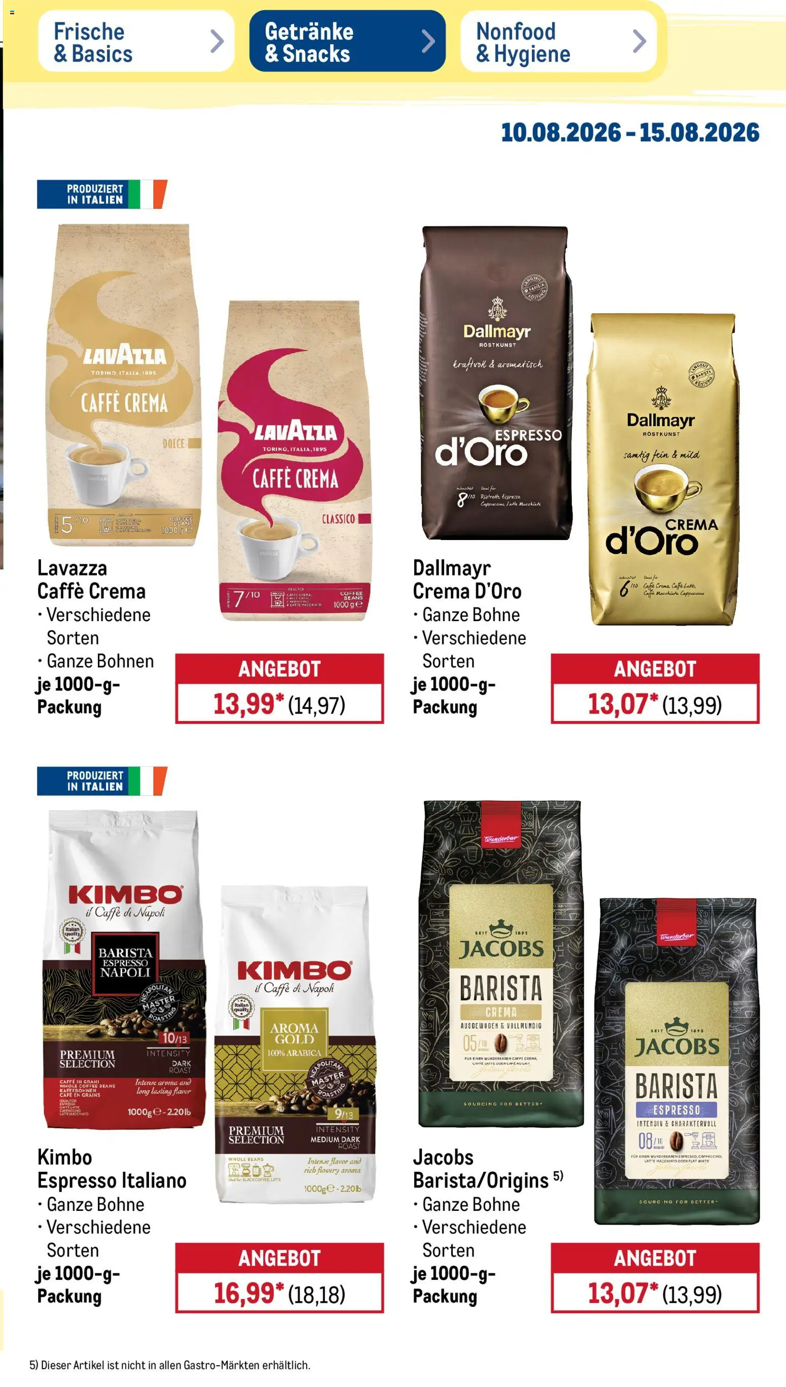 Metro NonFood-Angebote – gültig ab 10.08.2026 | Seite: 16 | Produkte: Lavazza, Dallmayr