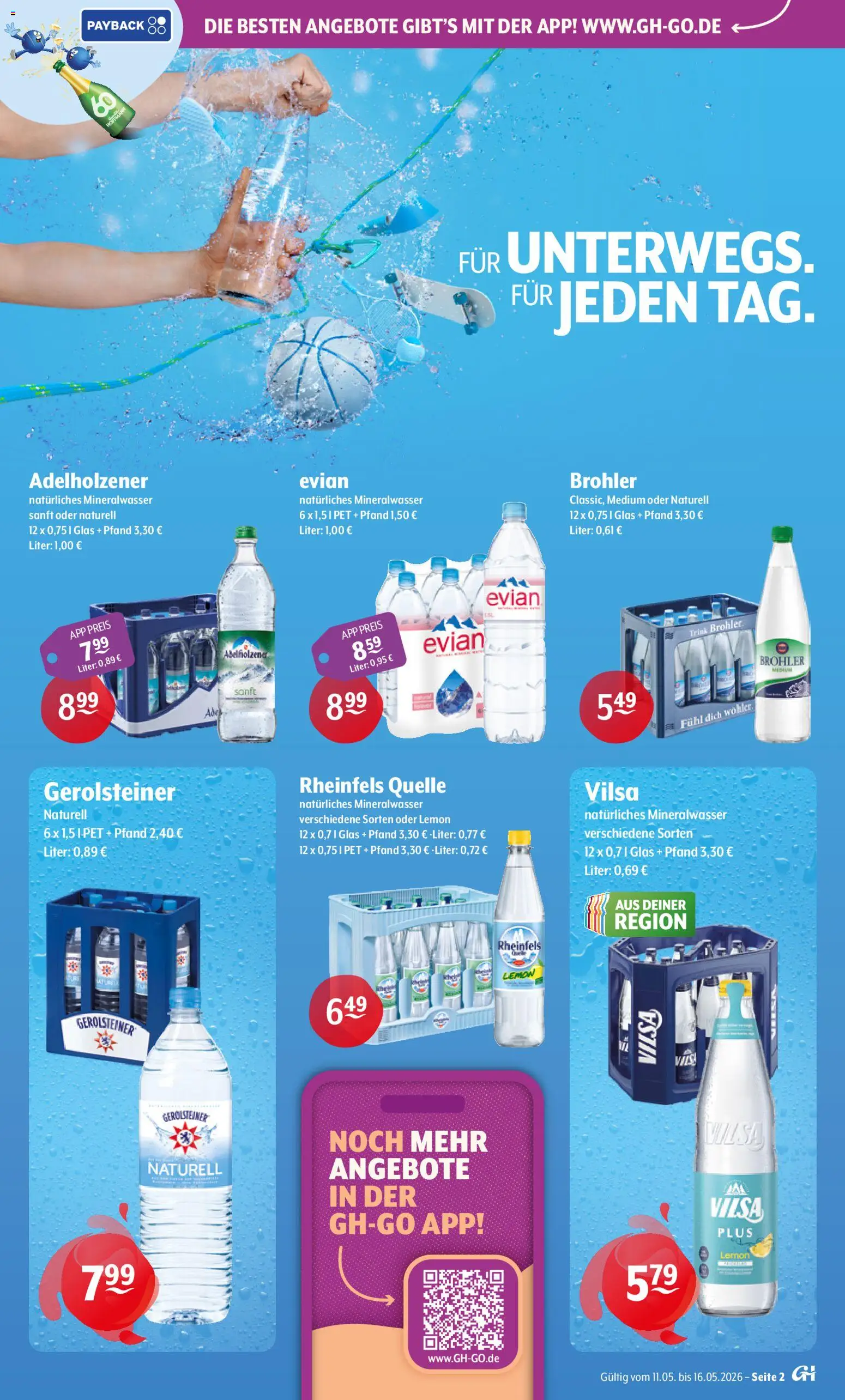 Getränke Hoffmann - Nordrhein - Westfalen – gültig ab 11.05.2026 | Seite: 2 | Produkte: Adelholzener, Mineralwasser, Rheinfels quelle, Gerolsteiner