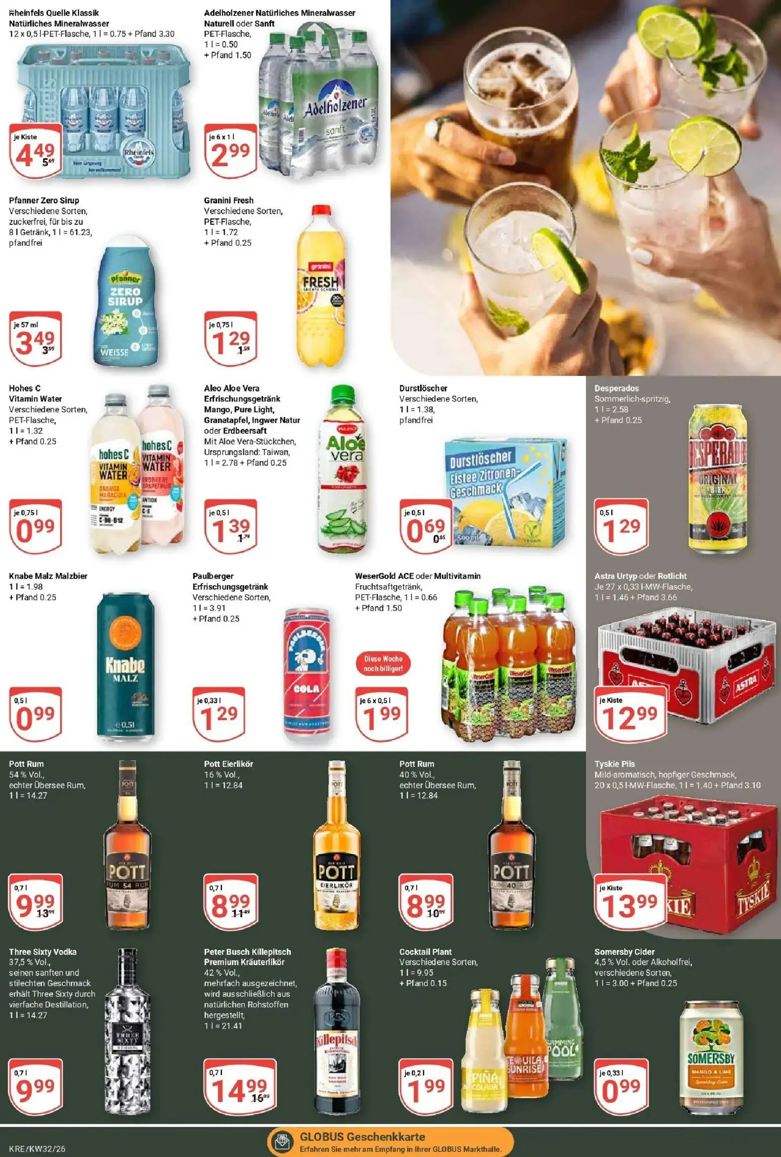 Globus Prospekt Krefeld (ab 03.08.2026) » Angebote online | Seite: 15 | Produkte: Cola, Sirup, Granini, Vodka