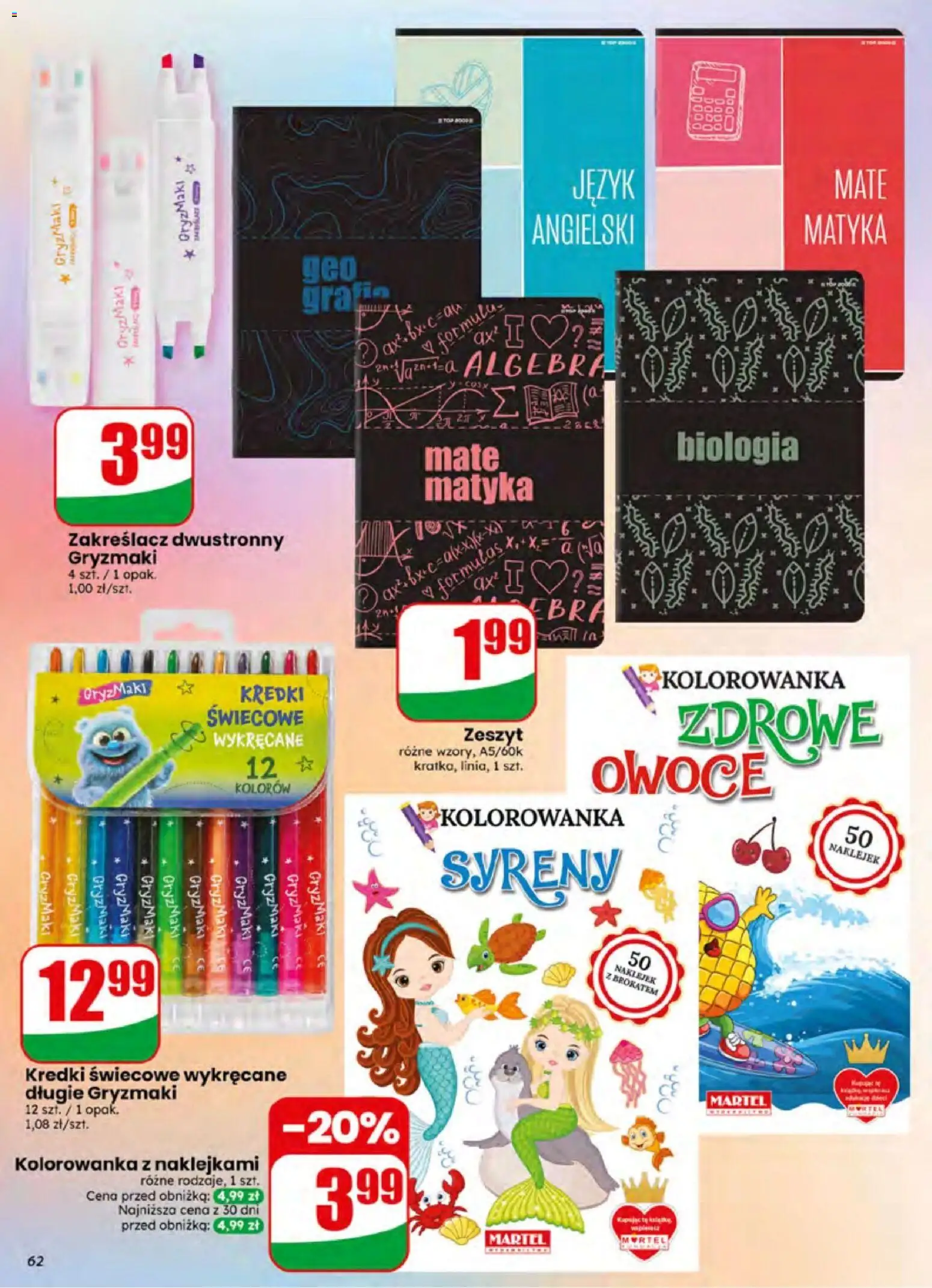 Dino gazetka od 01.07.2026 | Strona: 62 | Produkty: Zeszyt, Owoce