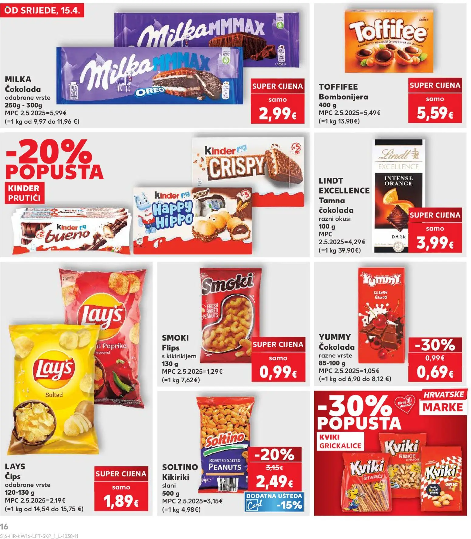 Kaufland katalog | vrijedi od 15.04.2026 | Stranica: 16 | Proizvodi: Lindt, Čokolada, Paprika, Bombonijera