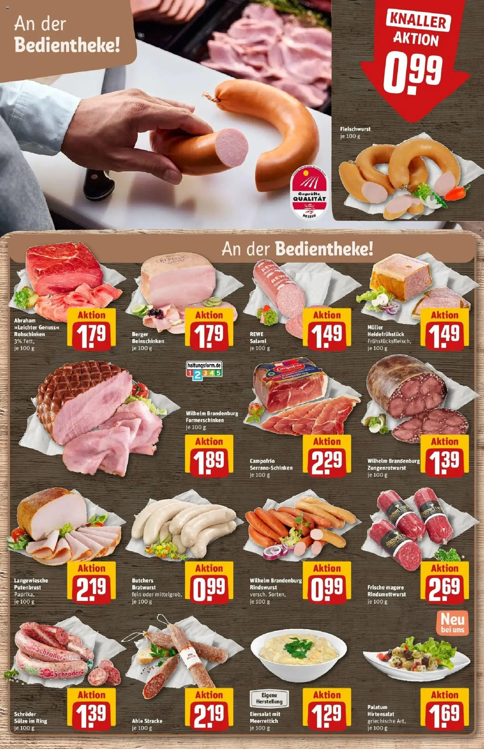 Rewe Prospekt Wetzlar – gültig ab 13.07.2026 | Seite: 10 | Produkte: Putenbrust, Bratwurst, Salami