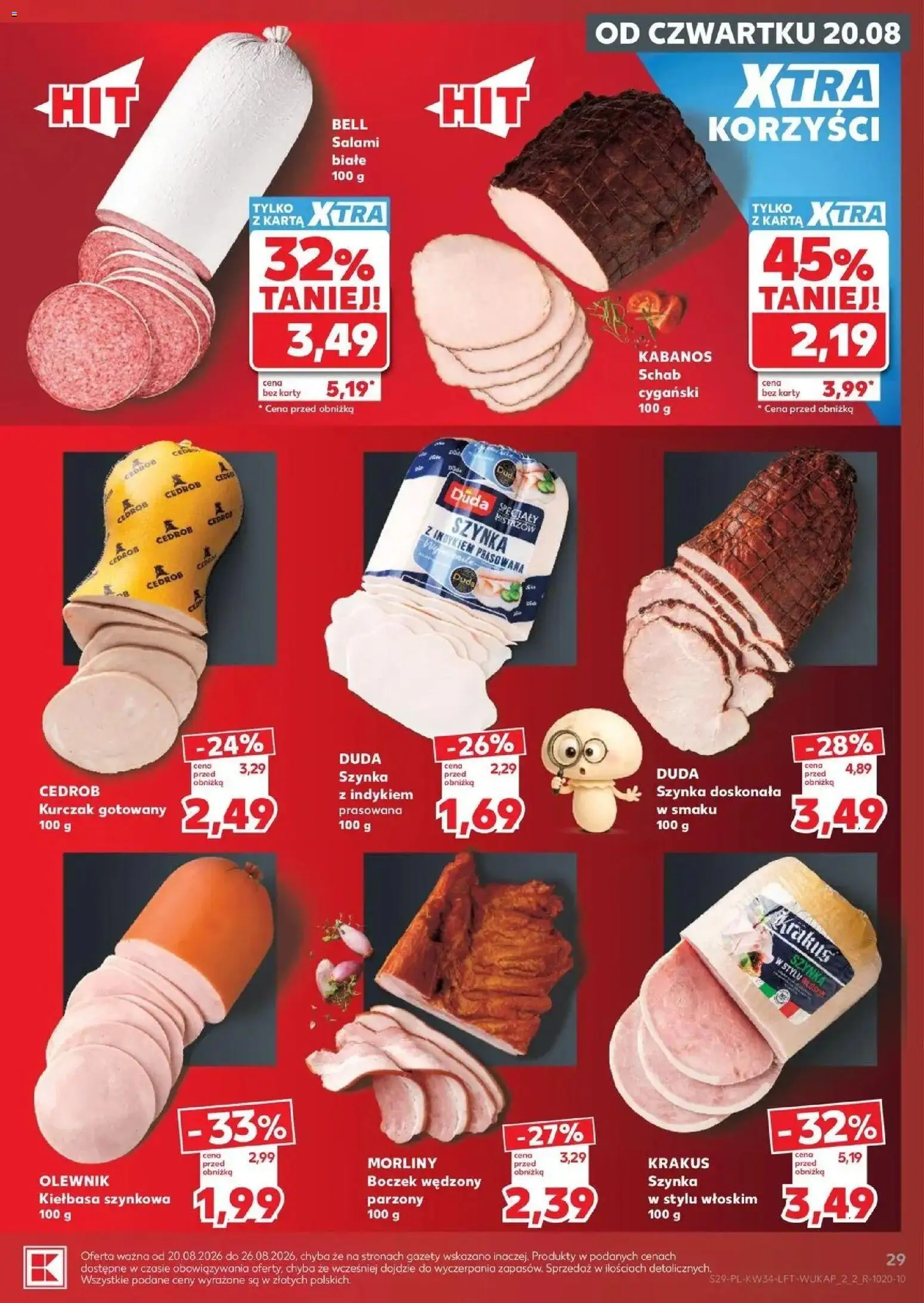 Kaufland gazetka od 20.08.2026 - od jutra PDF | Strona: 29 | Produkty: Kurczak, Specjały, Bell, Salami
