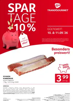 Transgourmet Spar Tage - 10% ab 10.09.2026 gültig