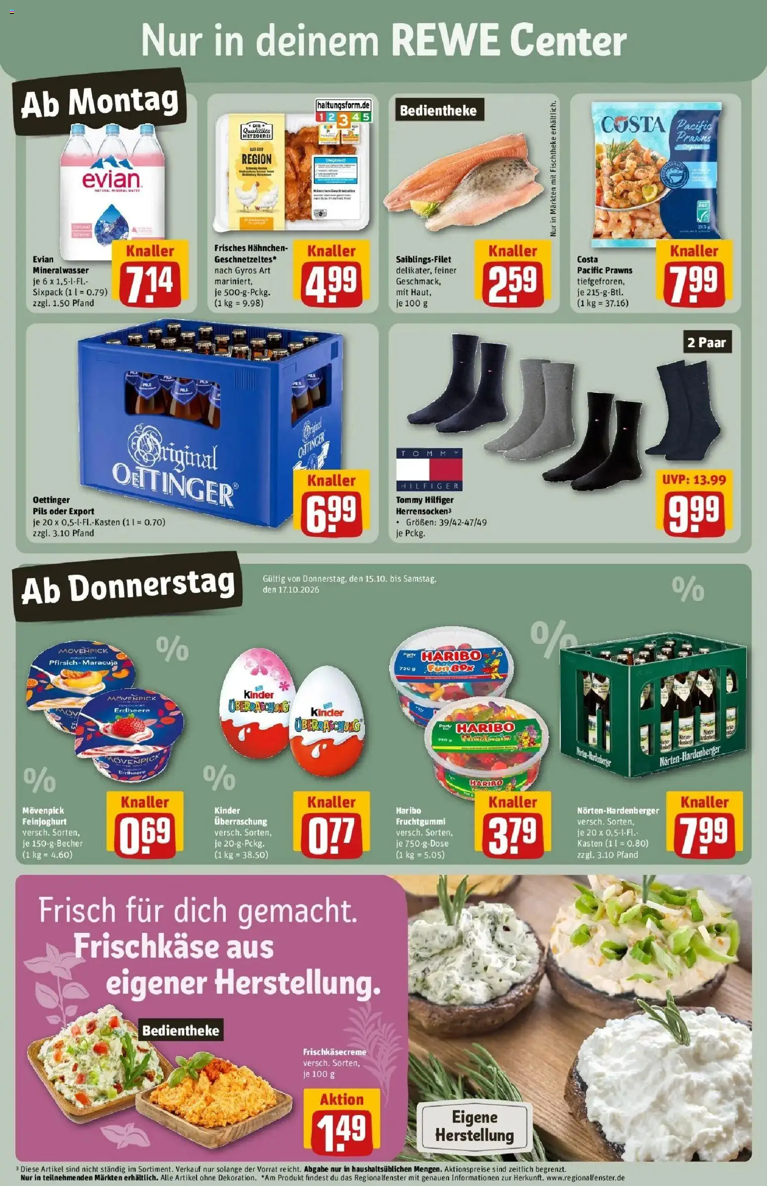 REWE Prospekt ab 12.10.2026 zum Blättern » Angebote | Seite: 3 | Produkte: Oettinger, Mineralwasser, Gyros, Frischkase