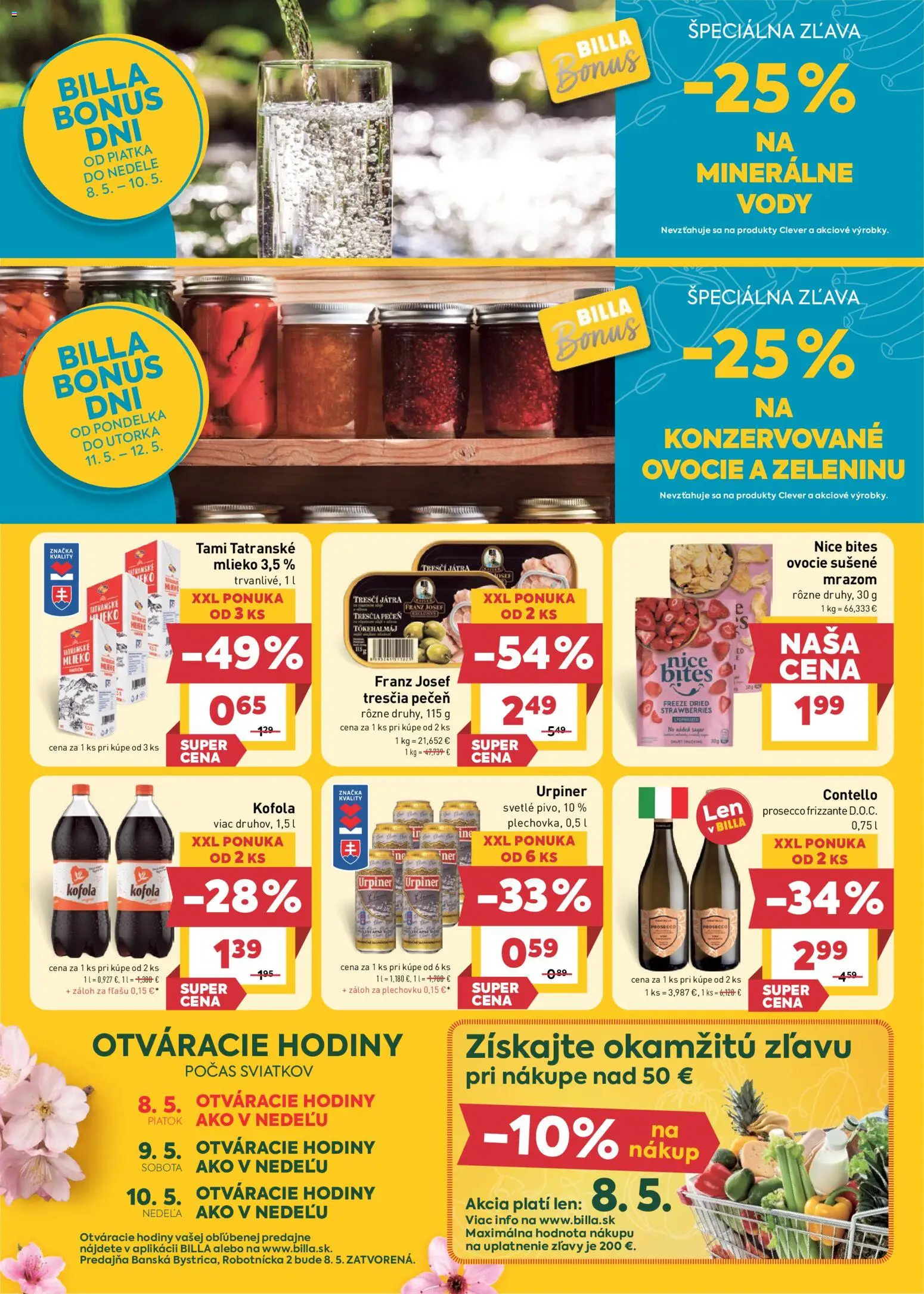 Nové Billa akcie – leták je platný od 06.05.2026 | Strana: 24 | Produkty: Hodiny, Prosecco, Kofola, Ovocie