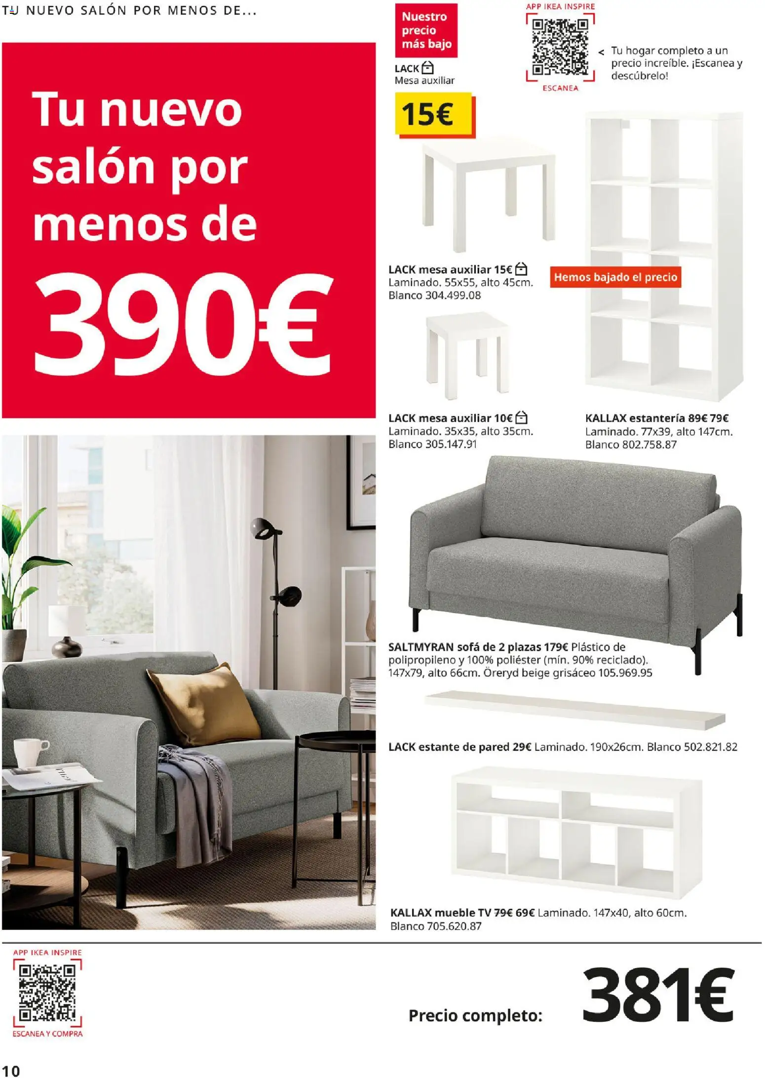 IKEA - Precios bajos │ válido desde el 01/09/2026 | Página: 10 | Productos: Salón, Mesa auxiliar, Sofá, Estante