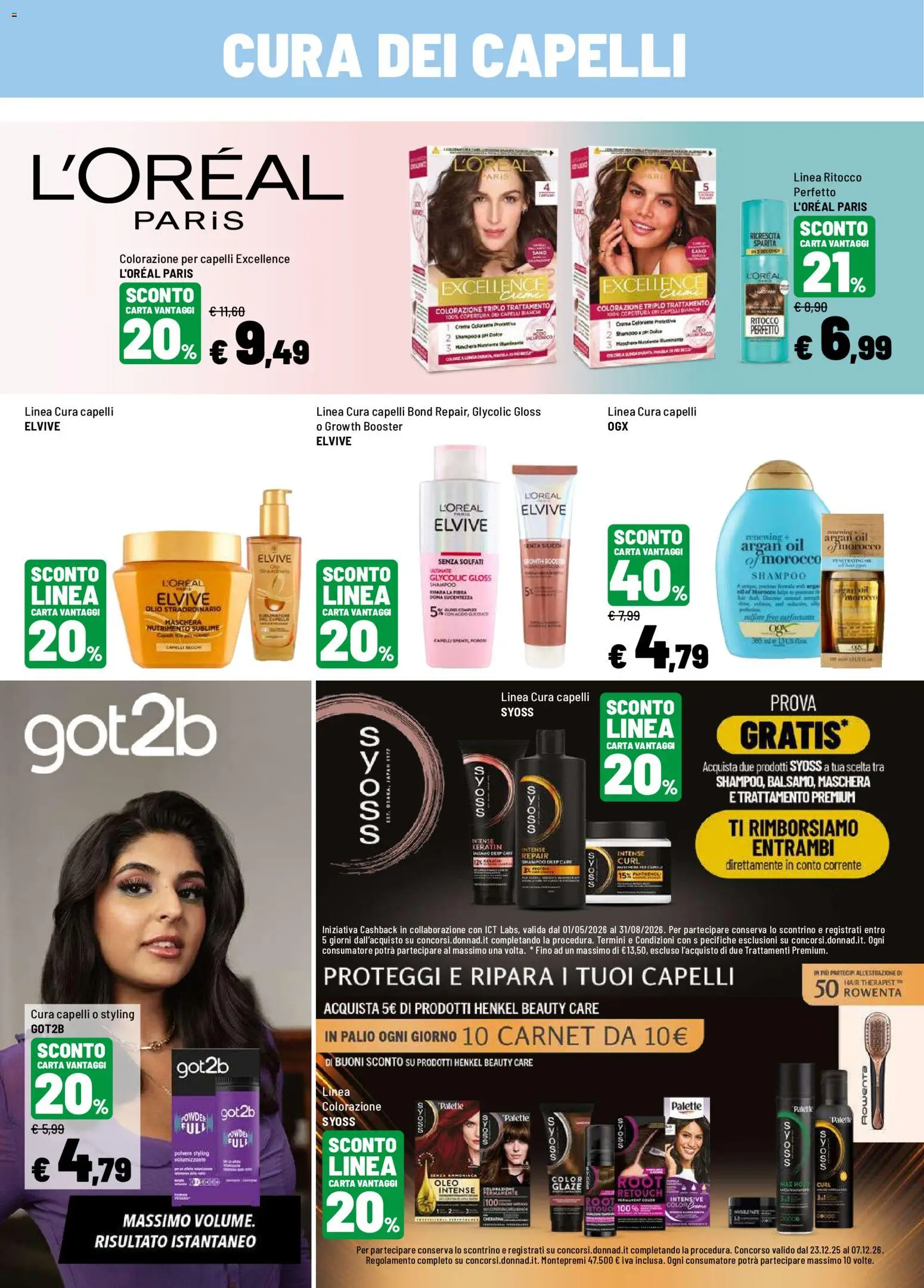 Volantino Iper del 03/07/2026 | Pagina: 12 | Prodotti: Shampoo, Crema, Maschera, Olio