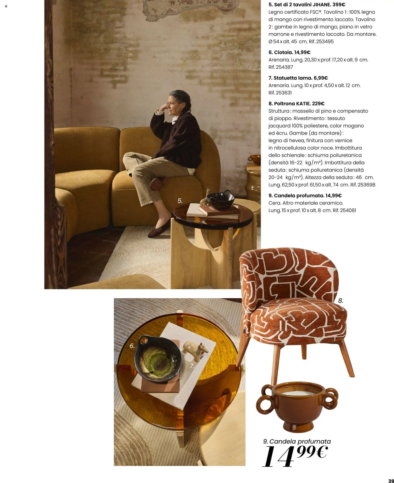 Volantino Maisons du Monde del 23/09/2026 | Pagina: 39 | Prodotti: Tavolino, Mango, Poltrona, Candela