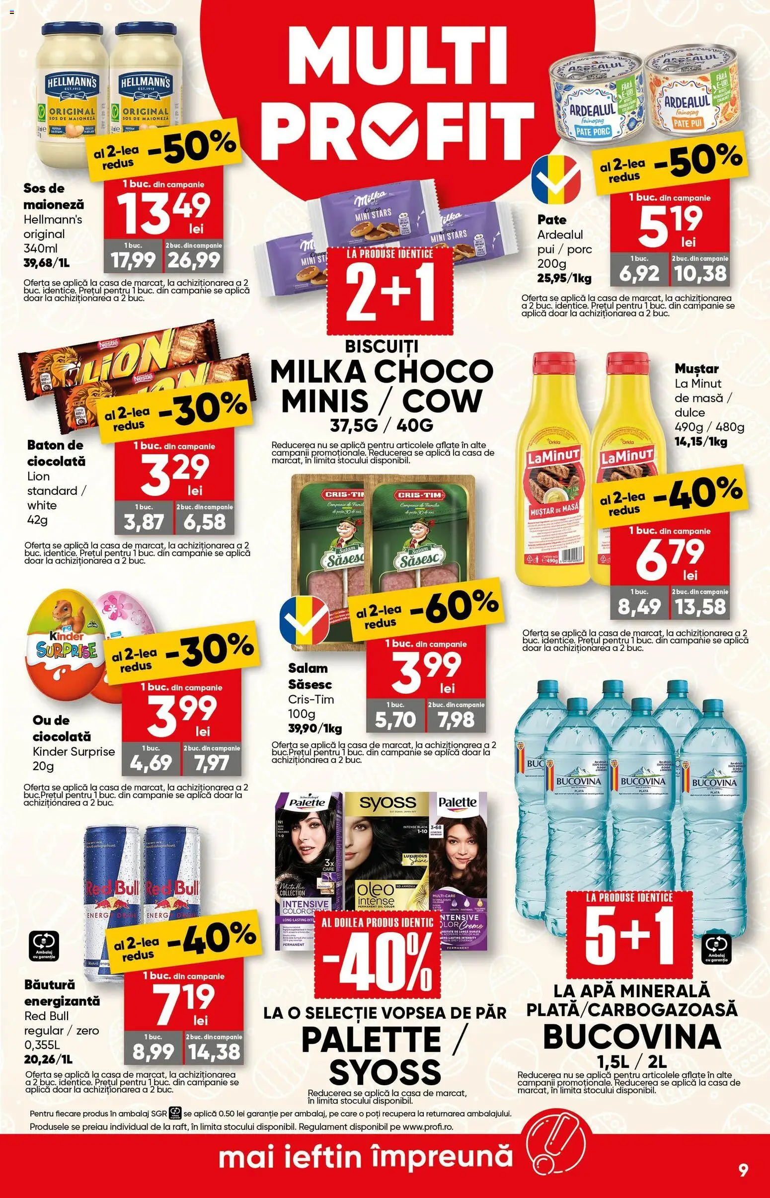 Noul catalog Profi – valabil de la 01.04.2026 | Pagină: 9 | Produse: Vopsea, Pate, Salam, Muștar