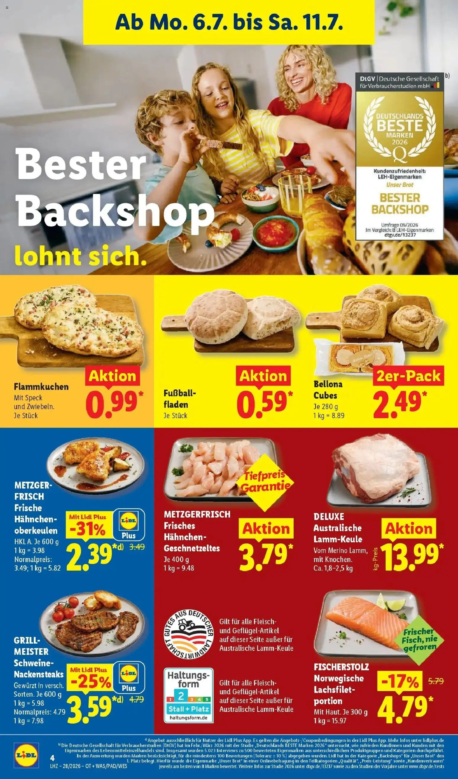 Lidl Prospekt Wahlstedt – gültig ab 06.07.2026 | Seite: 10 | Produkte: Nackensteaks, Lammkeule, Grill, Fleisch