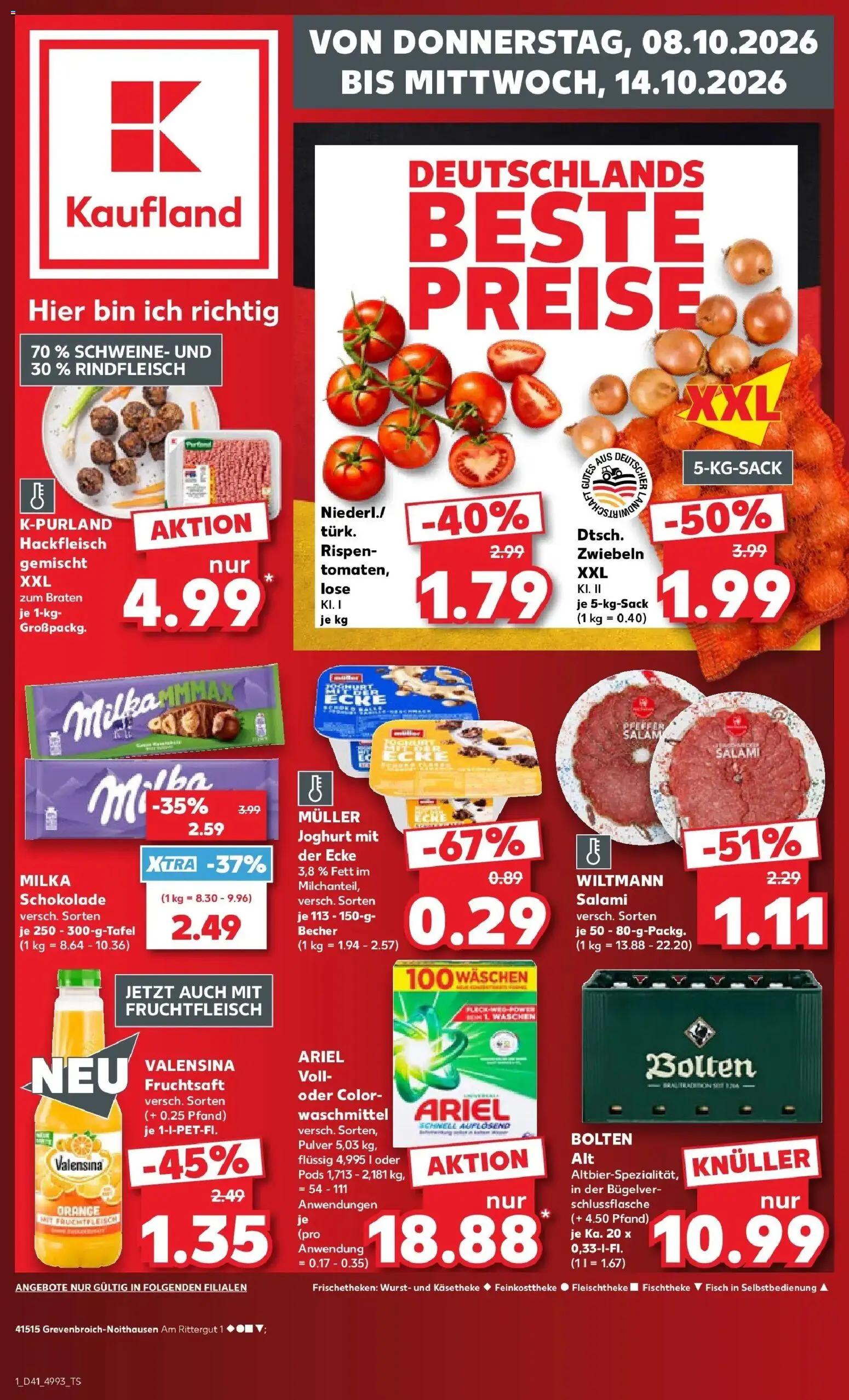 Prospekt Kaufland ab 05.10.2026 » Angebote Online zum Blättern | Seite: 11 | Produkte: Ariel, Salami, Rindfleisch, Hackfleisch