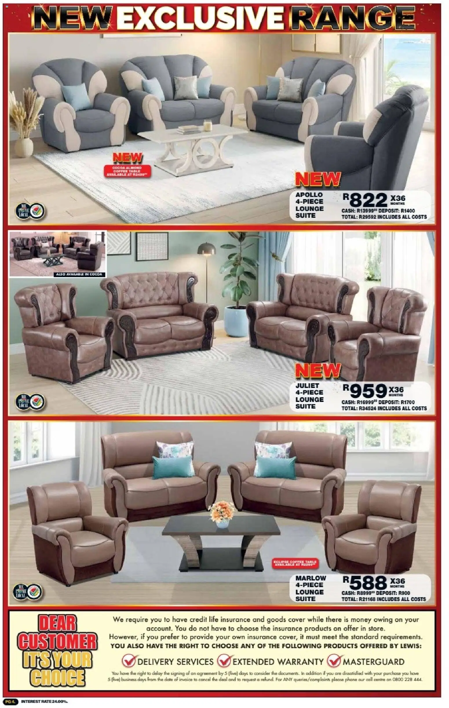 New Lewis Stores catalogue – valid from 05/10/2026 | Page: 4 | Products: Cover, Phone, Coffee table, Coffee