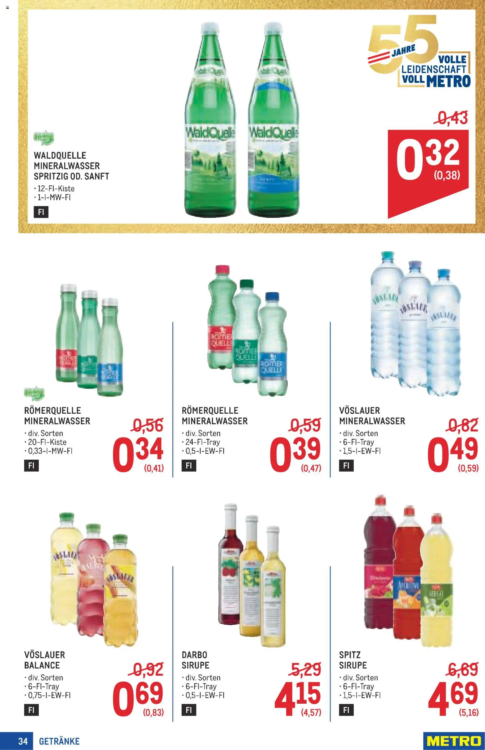 Metro angebote Profi gültig ab 20.08.2026 | Seite: 34 | Produkte: Getränke, Mineralwasser